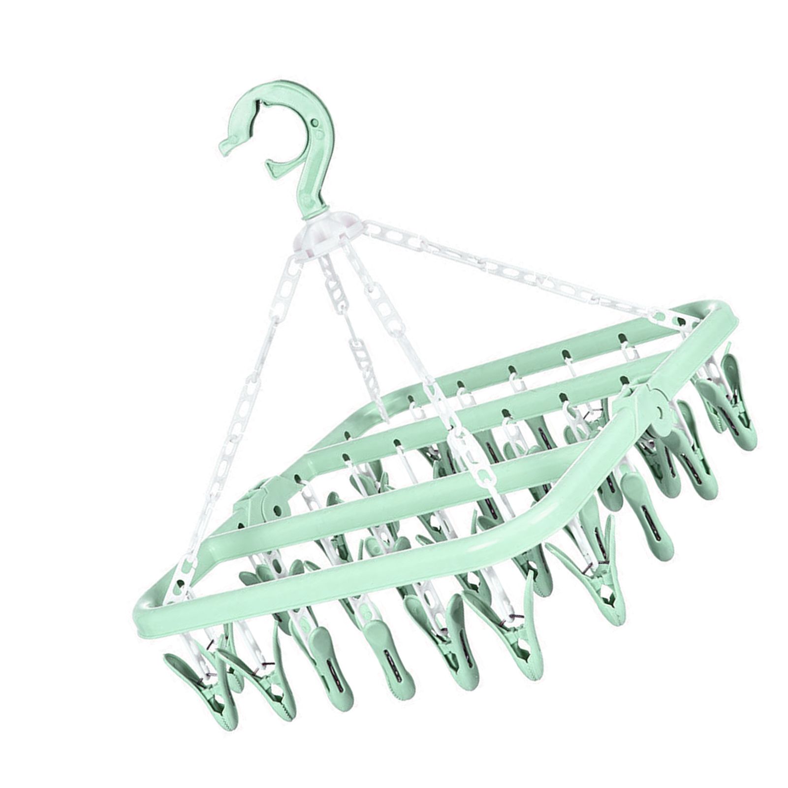 32 Clip Folding Hanger 360 Degree Rotation Household Laundry Clip Rack with view 2
