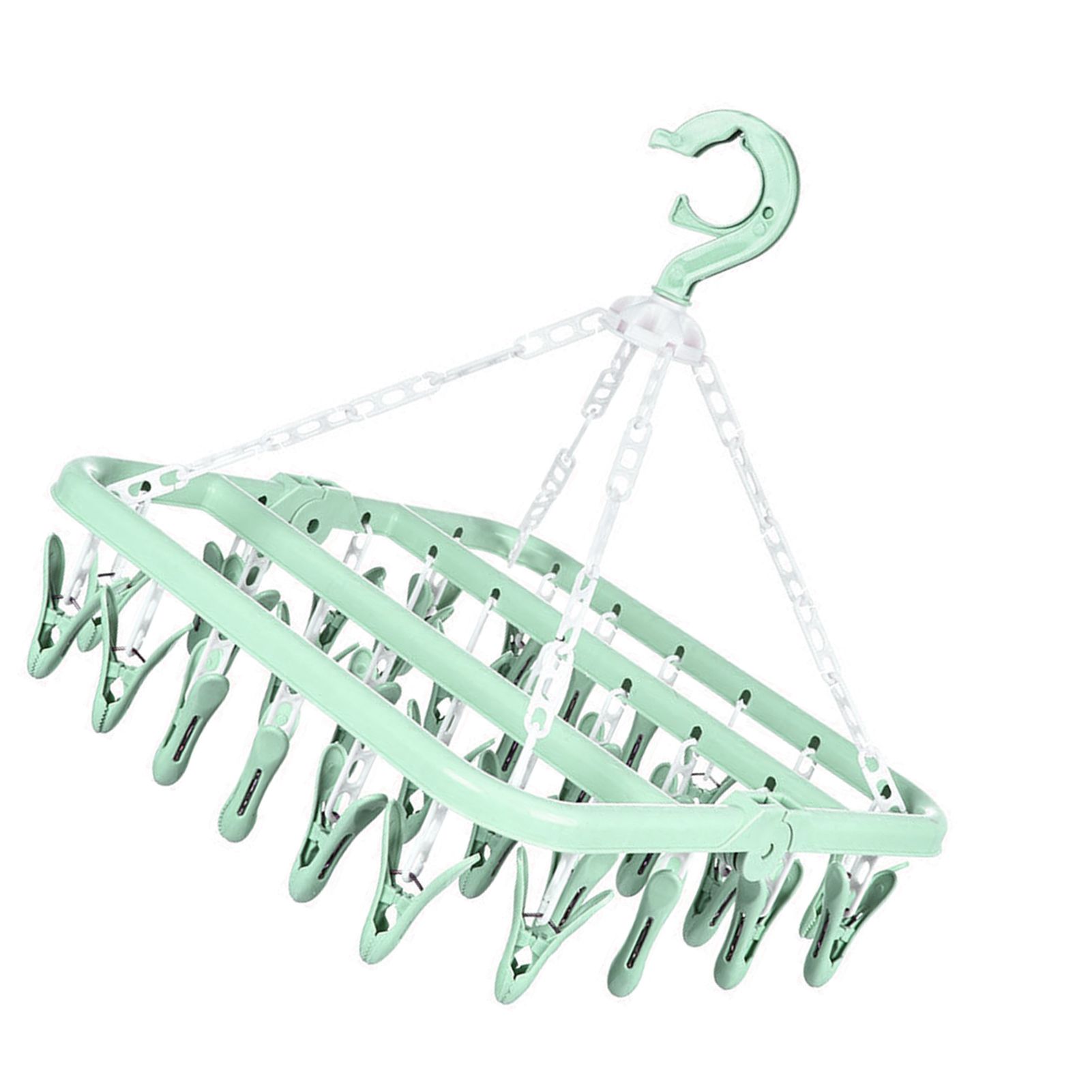 32 Clip Folding Hanger 360 Degree Rotation Household Laundry Clip Rack with view 3