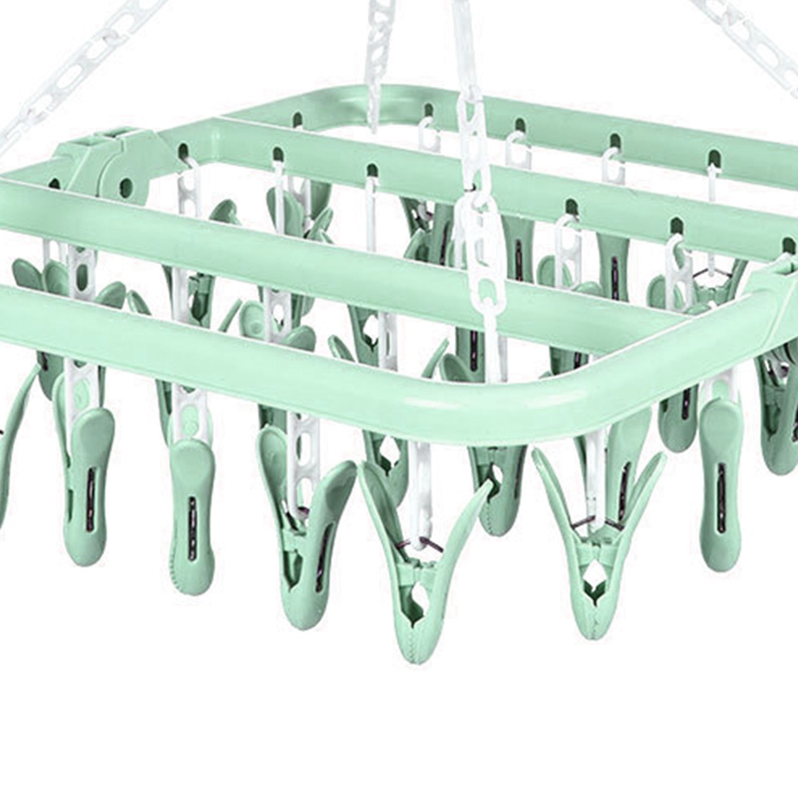 32 Clip Folding Hanger 360 Degree Rotation Household Laundry Clip Rack with view 5