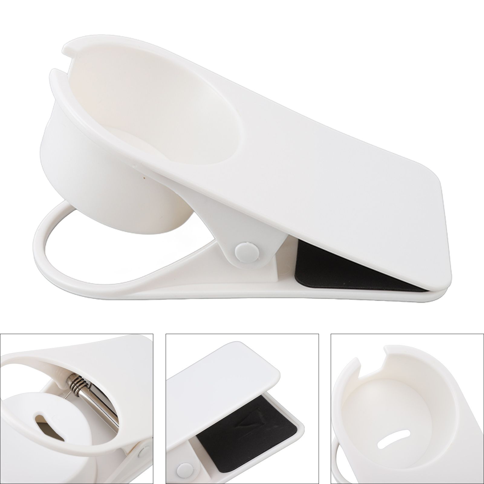 Cup Holder Clip Desk Side Glass Mug Bottle Clamp Stand Plastic for Home Office view 10