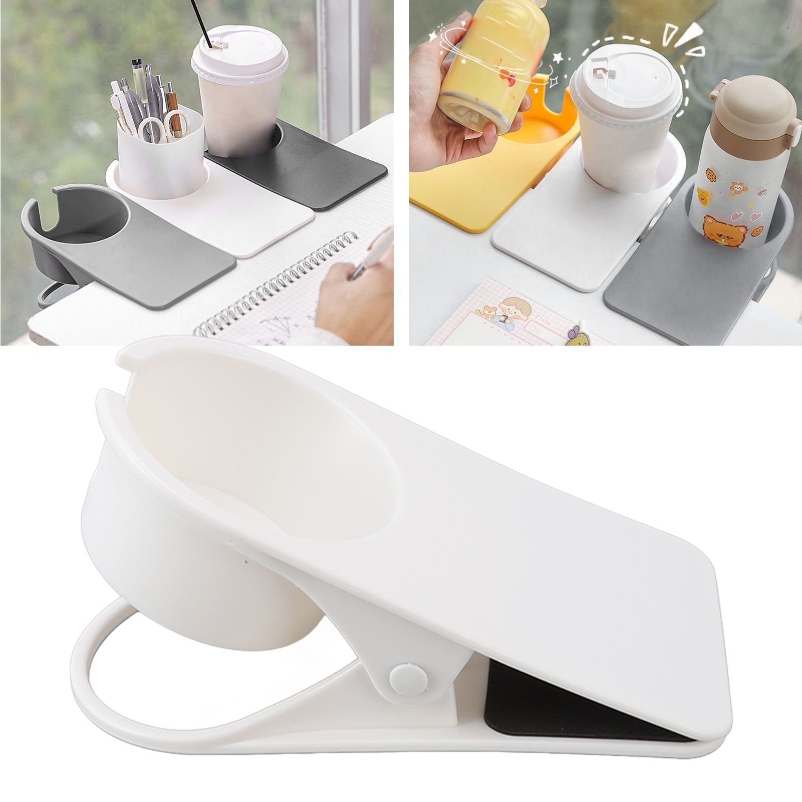 Cup Holder Clip Desk Side Glass Mug Bottle Clamp Stand Plastic for Home Office view 11
