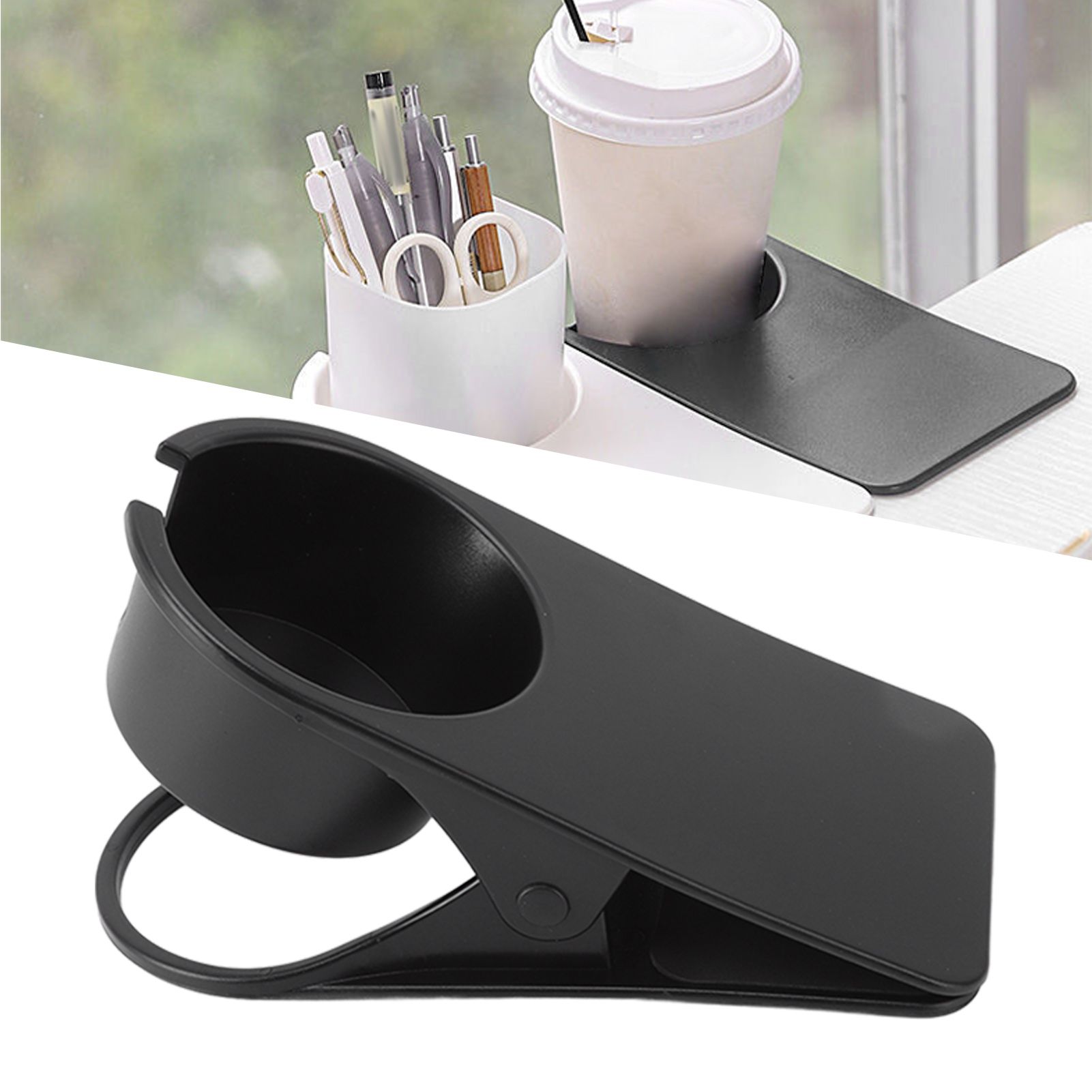 Cup Holder Clip Desk Side Glass Mug Bottle Clamp Stand Plastic for Home Office view 12