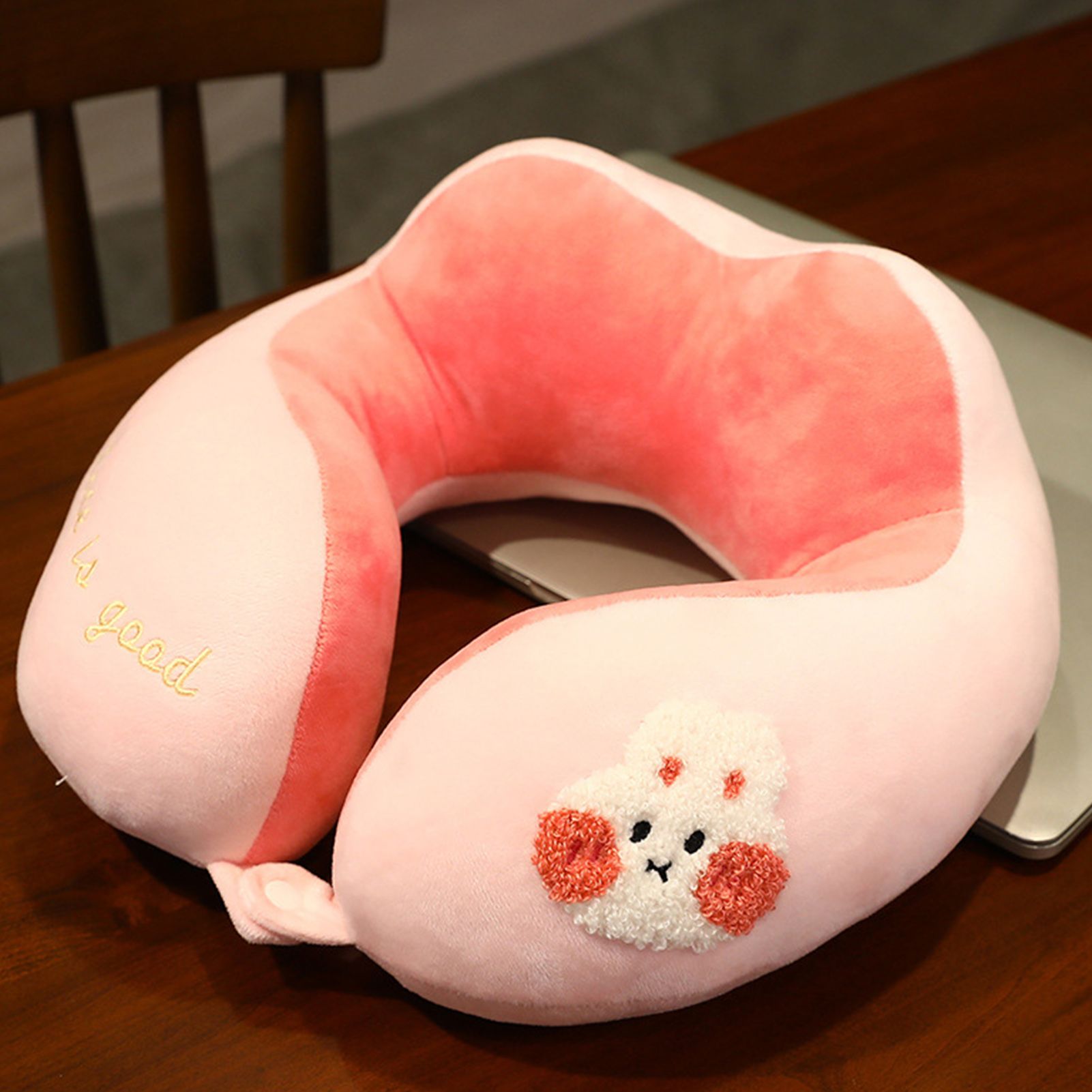 Neck Pillow Cute Animal High Resiliency U Shaped Headrest Airplane Pillow for view 2