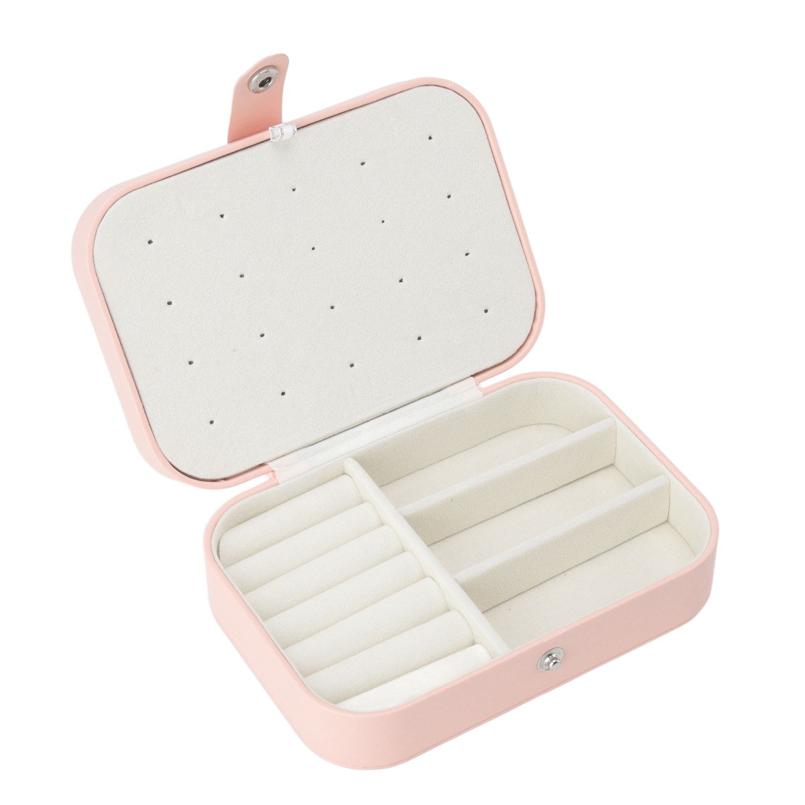 Jewelry Case Portable Beautiful Pink Necklace Ring Ear Stud Storage Box view 2