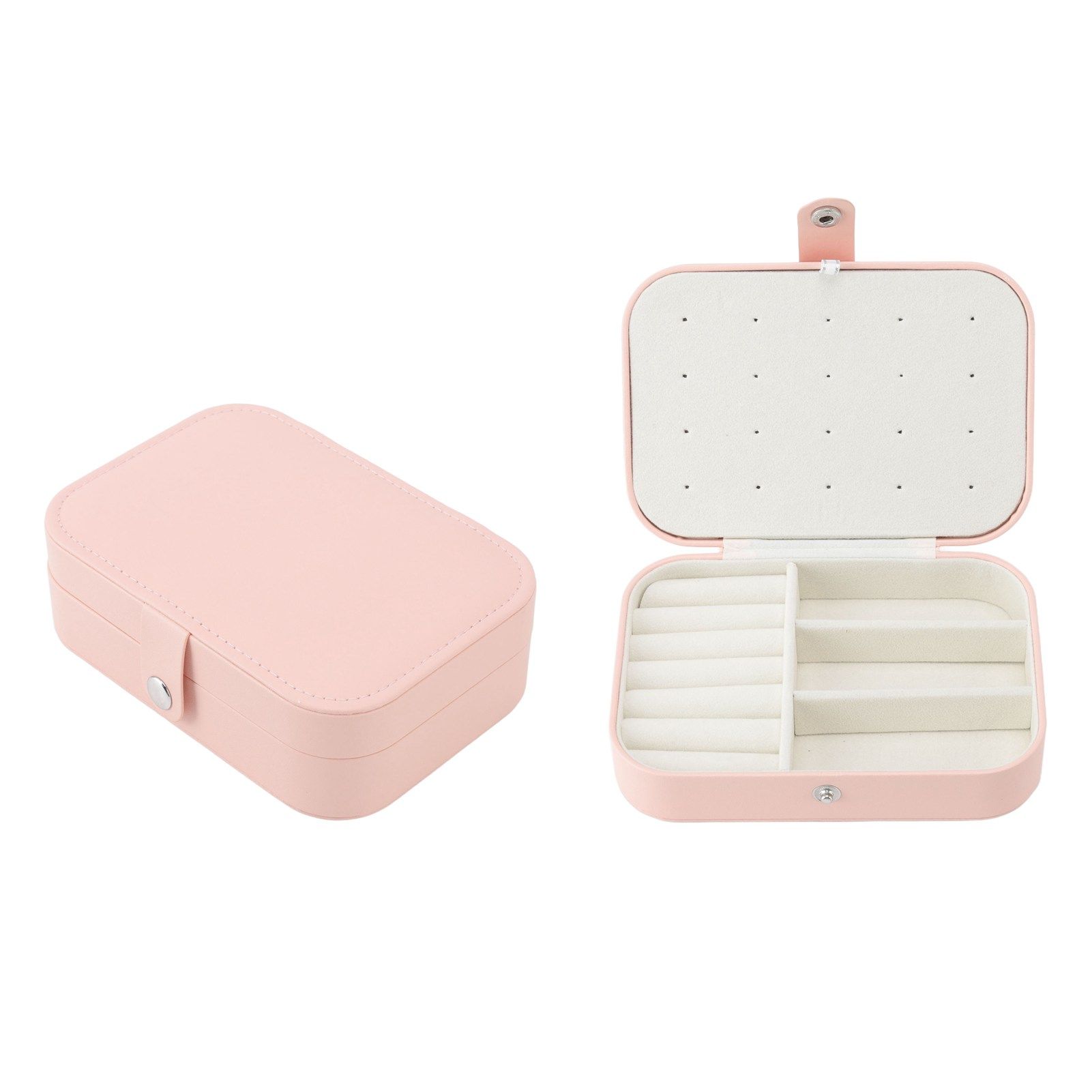 Jewelry Case Portable Beautiful Pink Necklace Ring Ear Stud Storage Box view 8