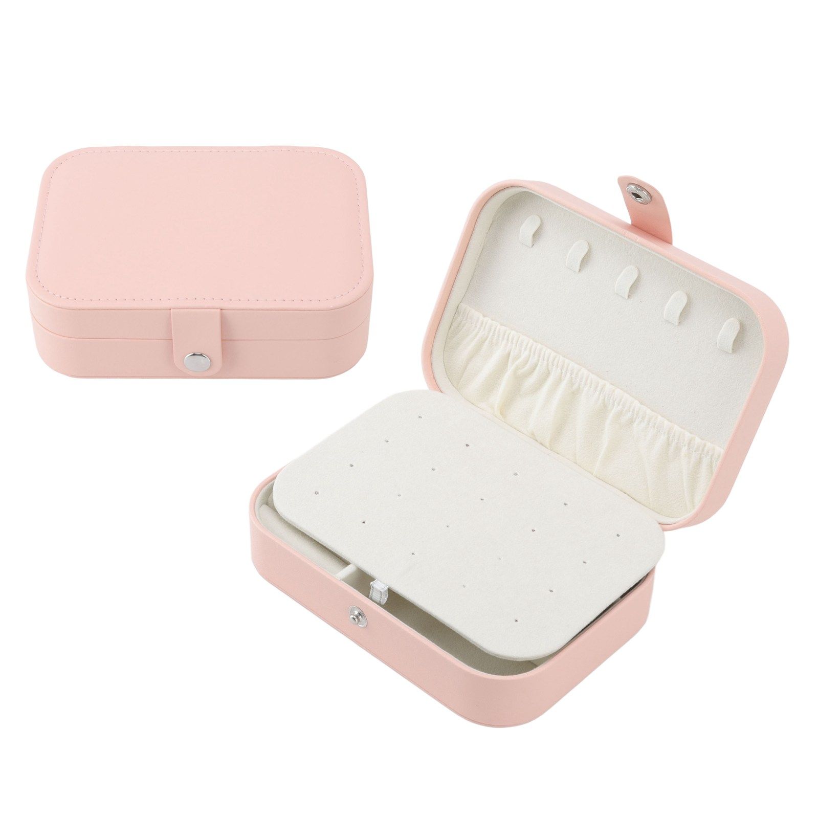 Jewelry Case Portable Beautiful Pink Necklace Ring Ear Stud Storage Box view 9