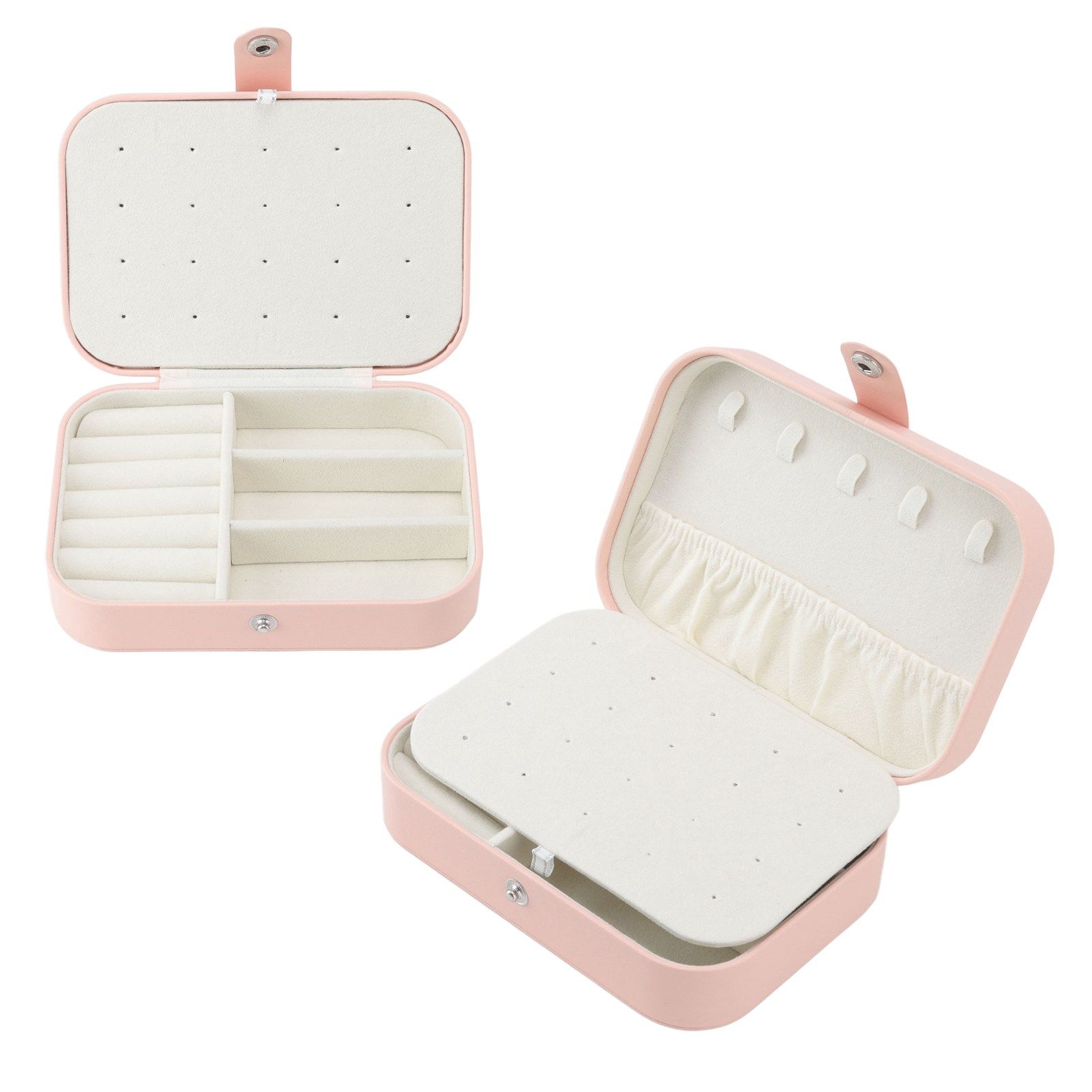 Jewelry Case Portable Beautiful Pink Necklace Ring Ear Stud Storage Box view 10
