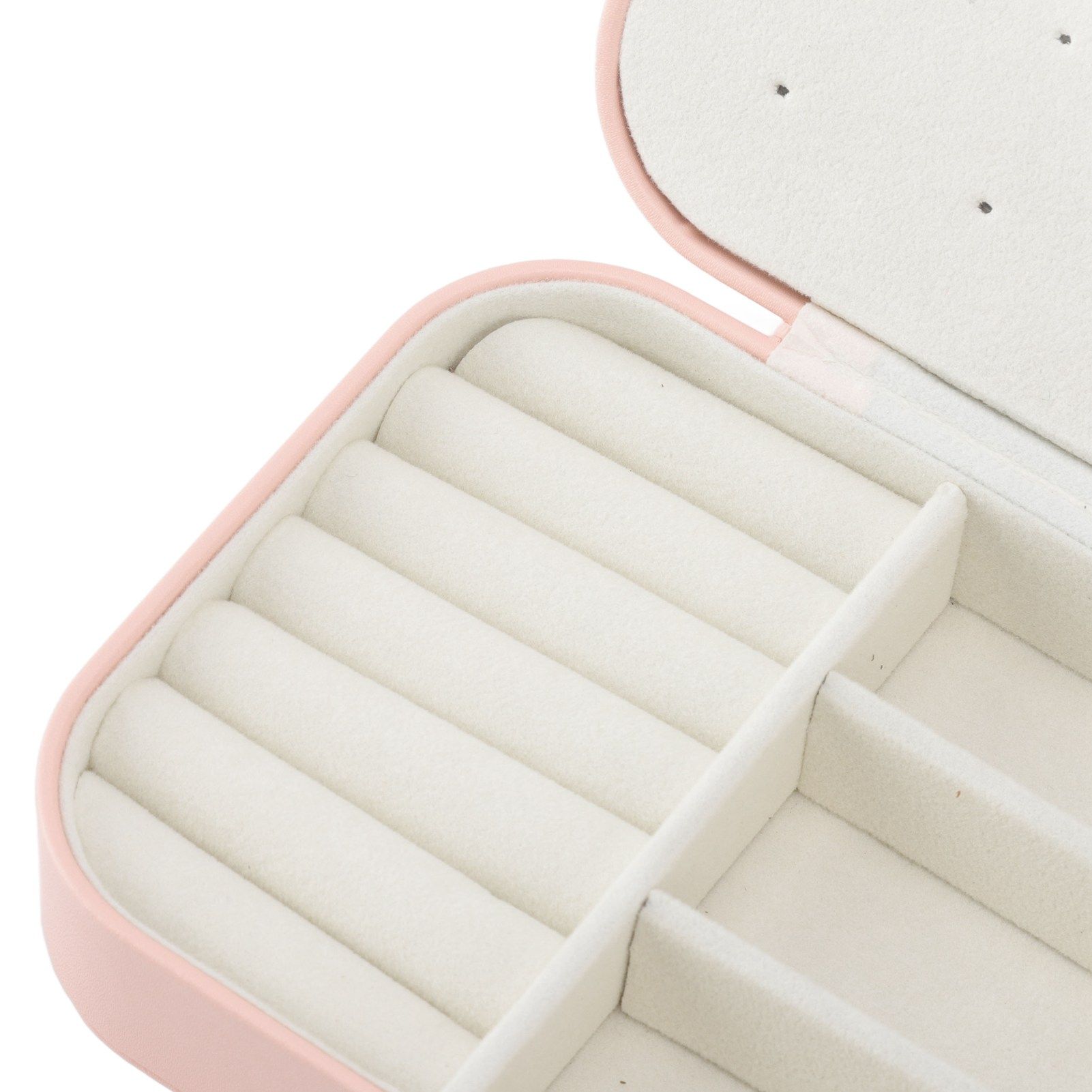 Jewelry Case Portable Beautiful Pink Necklace Ring Ear Stud Storage Box view 14