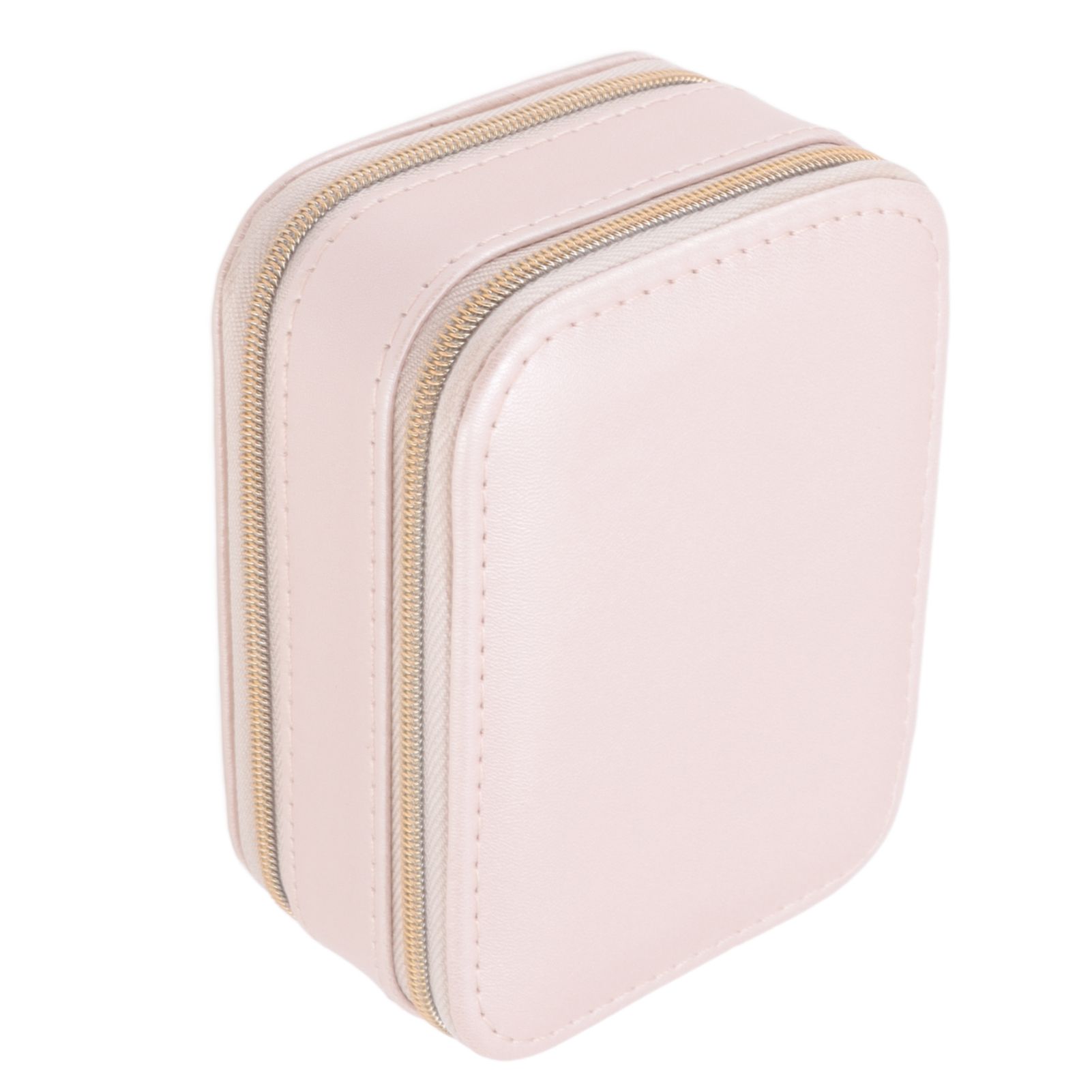Jewelry Case Double Layer Portable Pink Necklace Hook Design Convenient Handle view 7