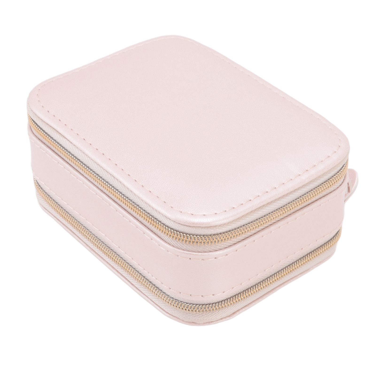 Jewelry Case Double Layer Portable Pink Necklace Hook Design Convenient Handle view 8