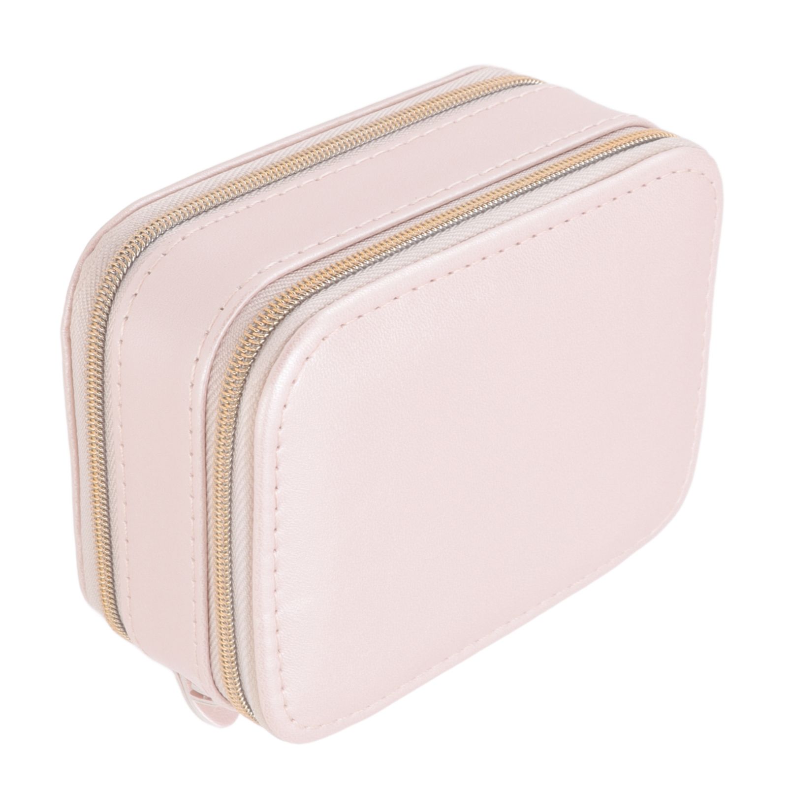Jewelry Case Double Layer Portable Pink Necklace Hook Design Convenient Handle view 10