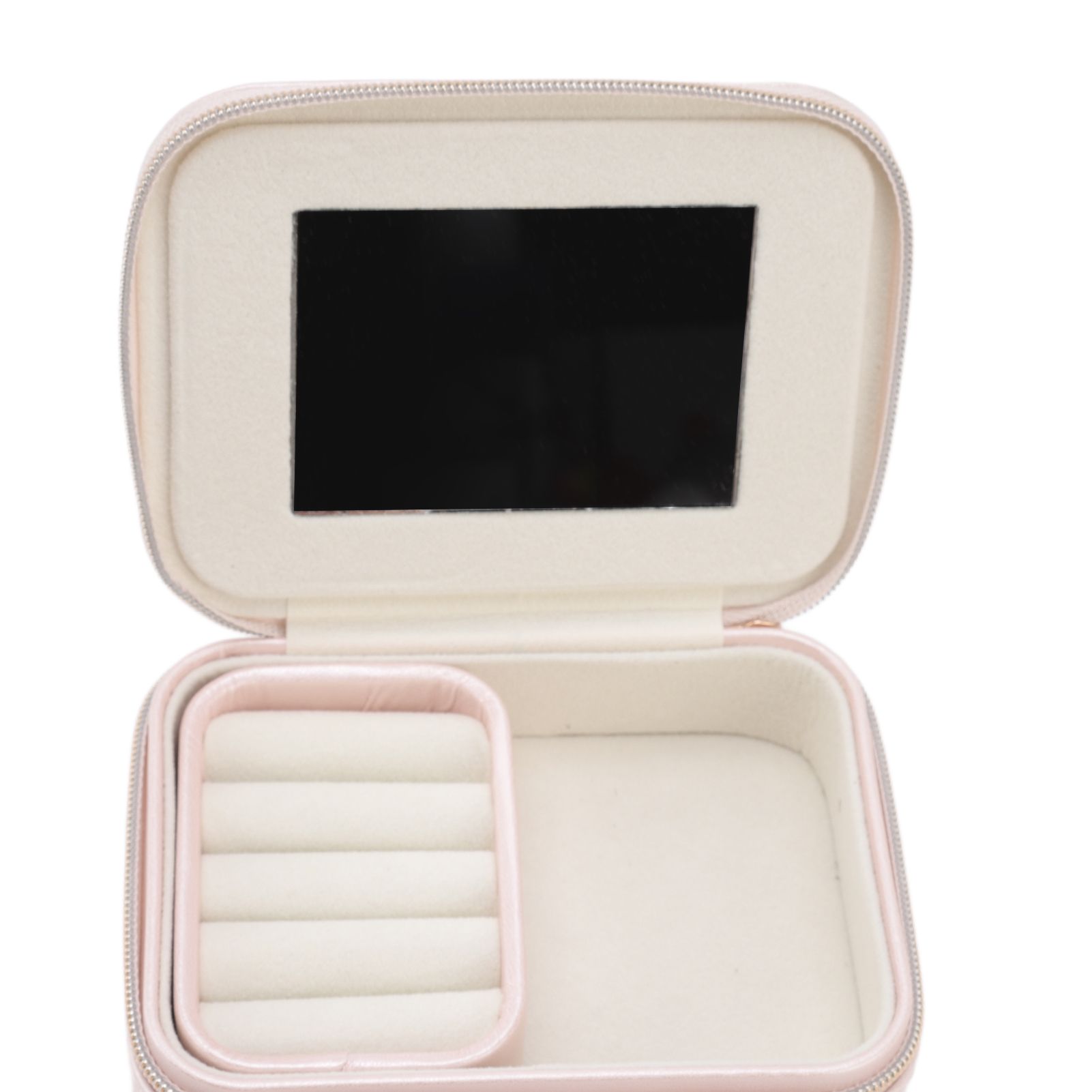 Jewelry Case Double Layer Portable Pink Necklace Hook Design Convenient Handle view 15