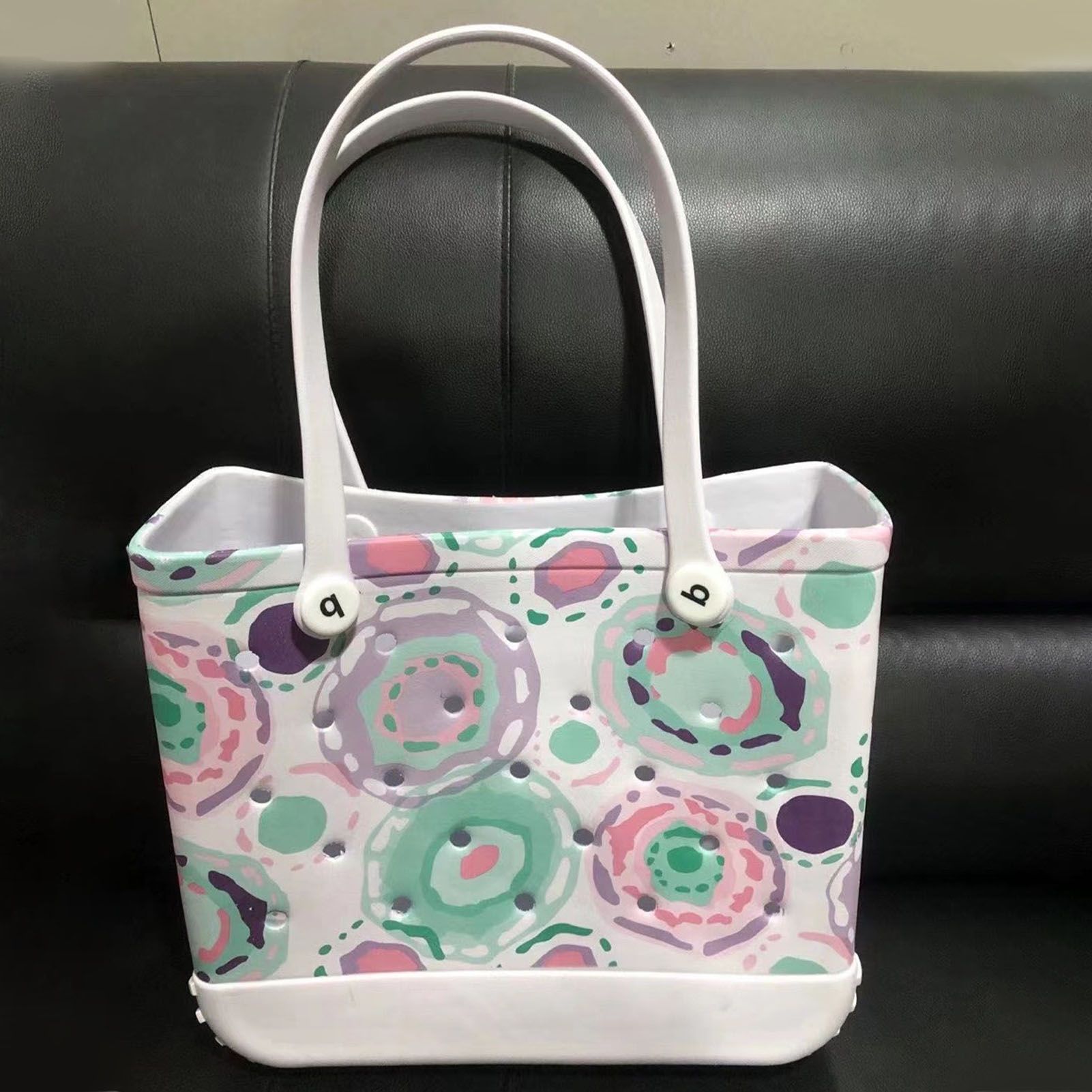 Women Storage EVA Handbag Hole Design Beach Casual Bag for Outdoor Sport view 2