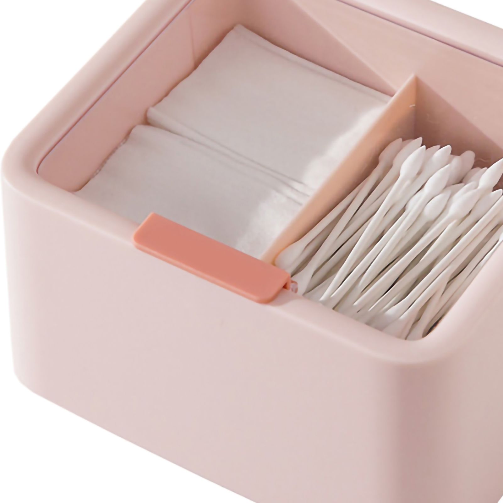 Cosmetic Storage Box Plastic Dustproof Double Grids Makeup Container with Lid view 2
