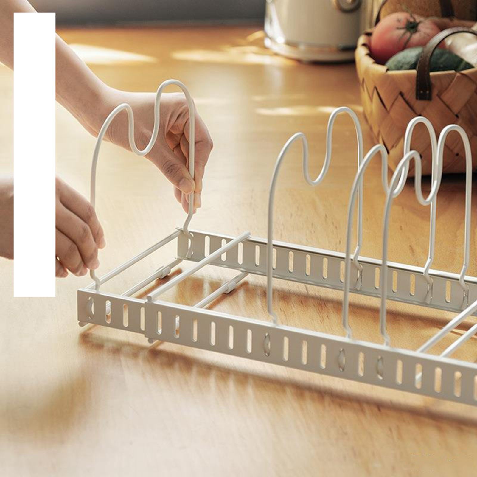 Pot Lid Rack Iron Retractable Pot Lid Organizer Holder for Multiple Cookware view 3