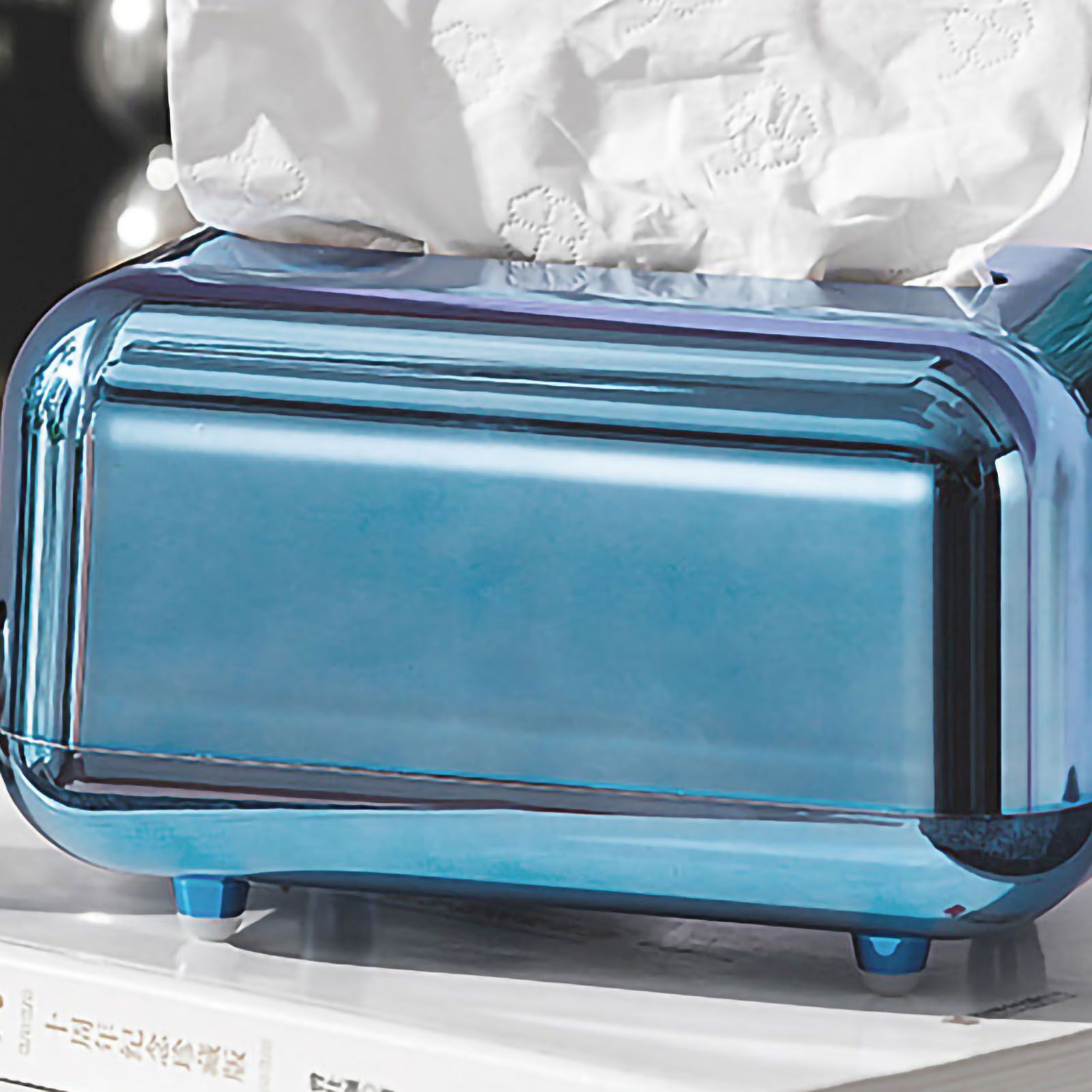 Tissue Storage Box Electroplated Magnetic Retro Built in Spring Facial Tissue view 5
