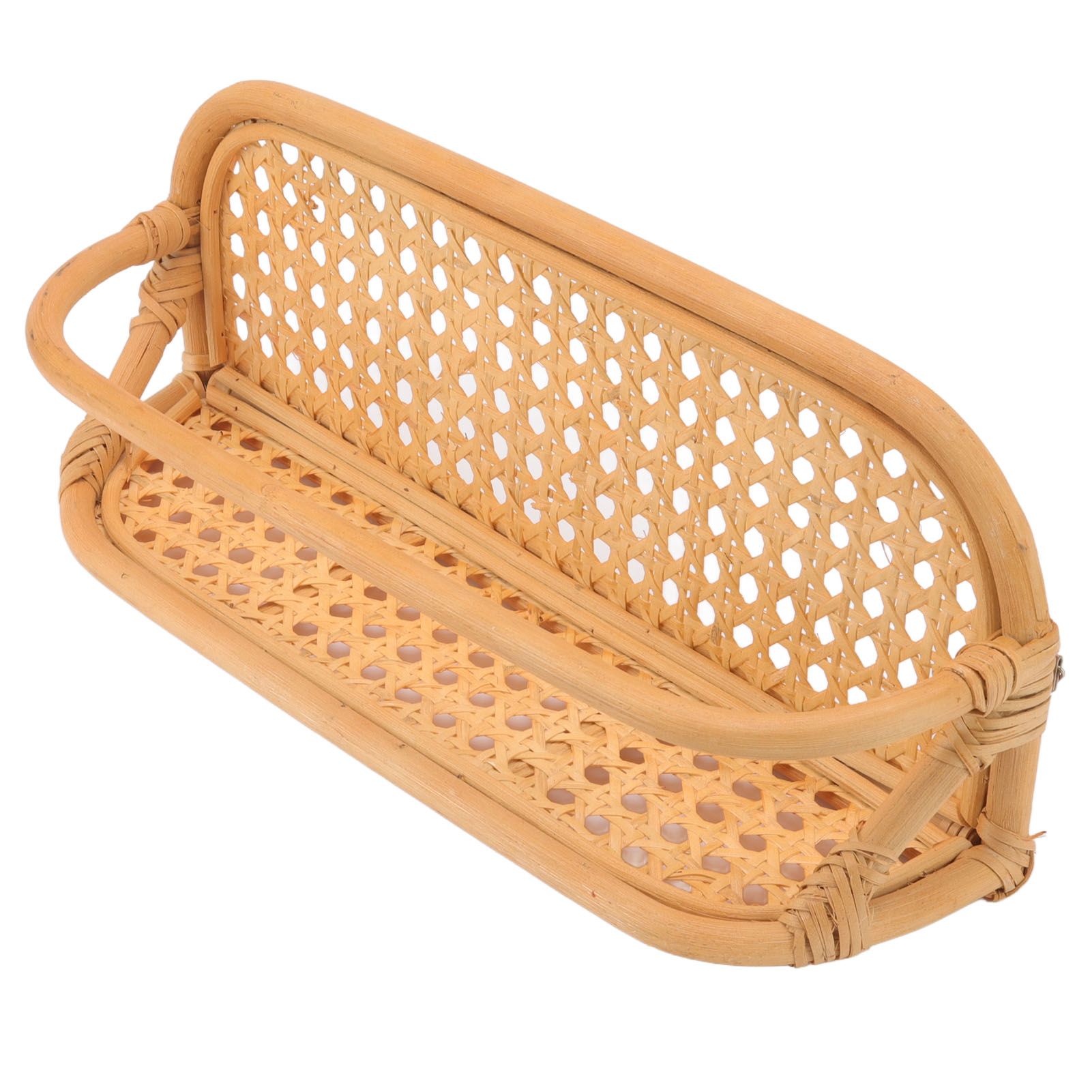Rattan Wall Shelf Hand Crafted Durable Natural Rattan Hanging Rack Wall view 5