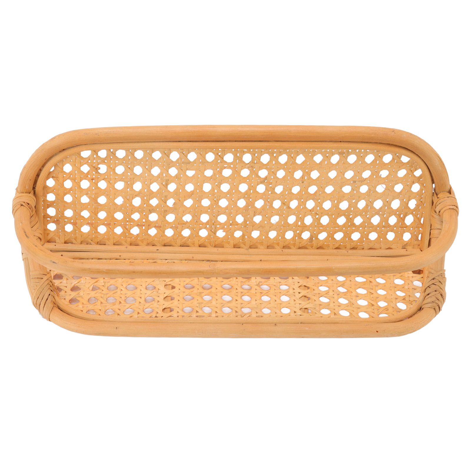 Rattan Wall Shelf Hand Crafted Durable Natural Rattan Hanging Rack Wall view 6
