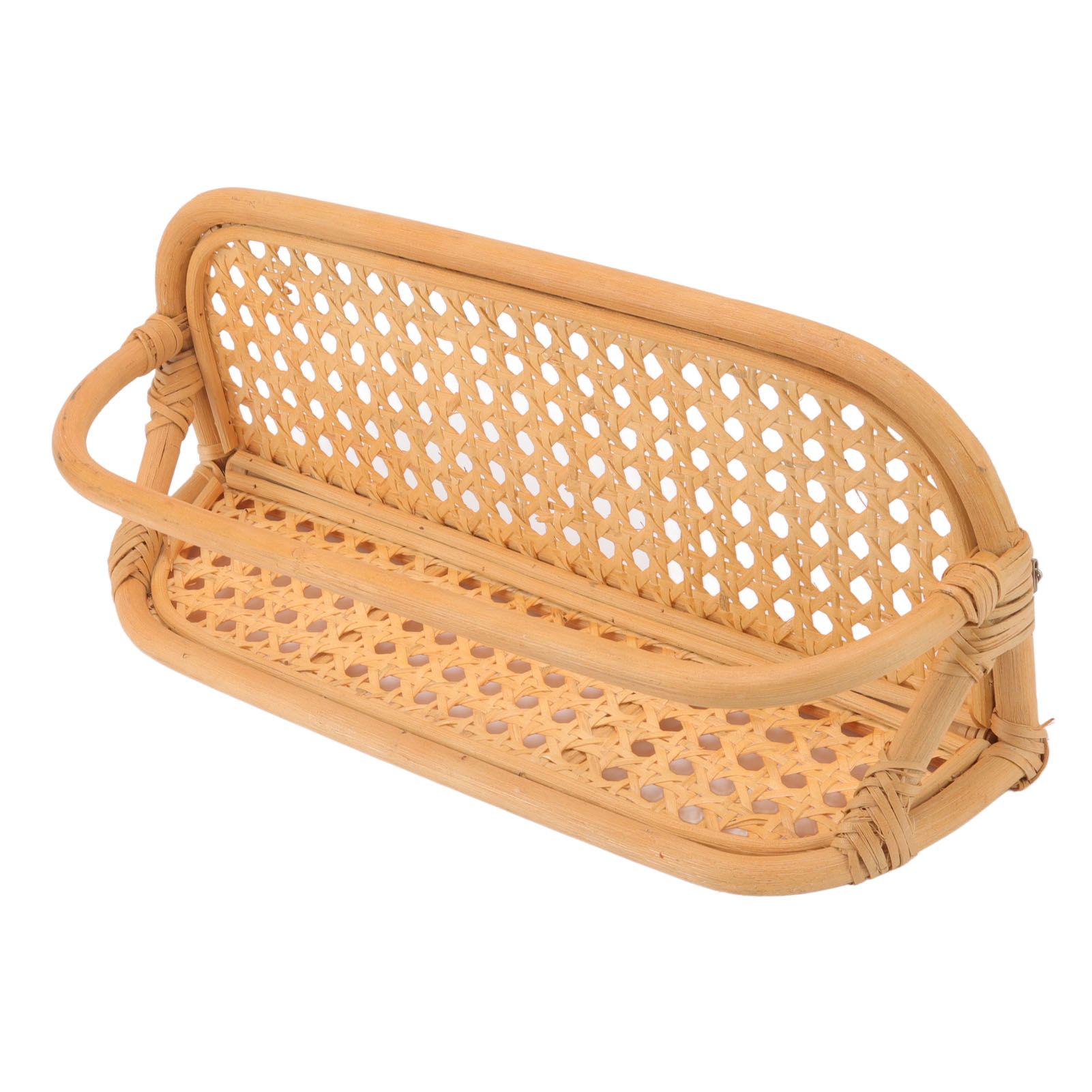 Rattan Wall Shelf Hand Crafted Durable Natural Rattan Hanging Rack Wall view 9