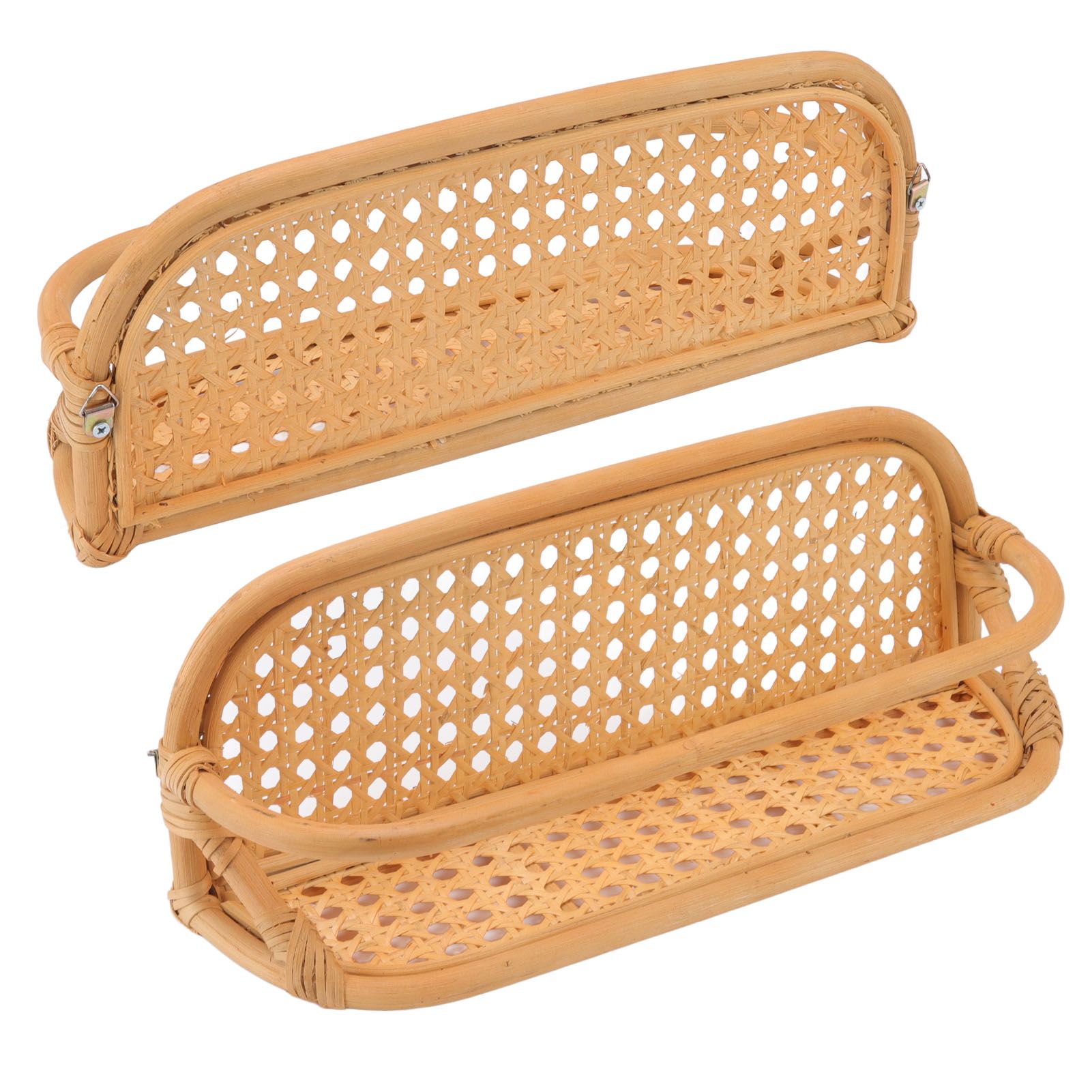 Rattan Wall Shelf Hand Crafted Durable Natural Rattan Hanging Rack Wall view 10