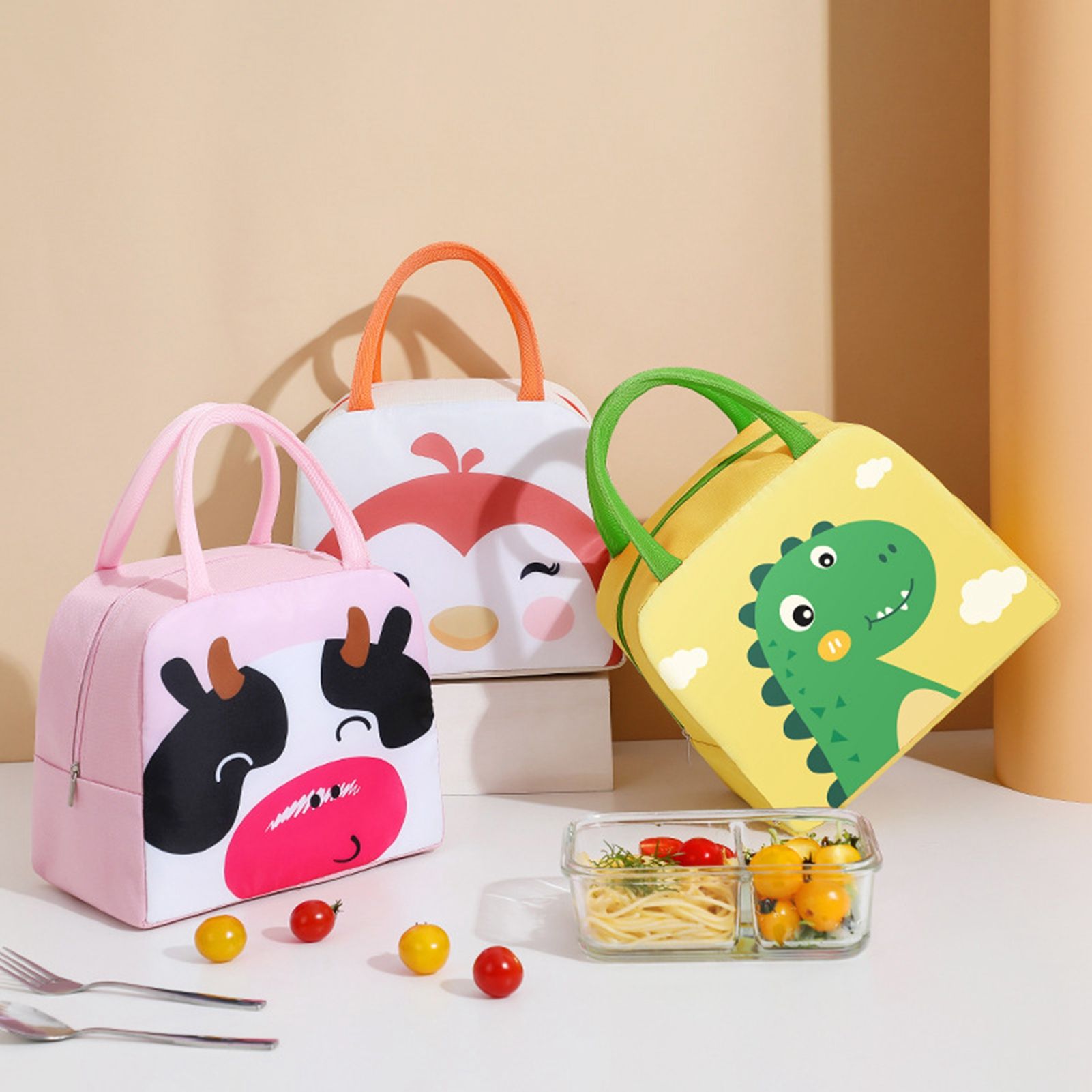 Thermal Bag Cartoon Large Capacity Heat Preservation Cute Lunch Bag for view 4