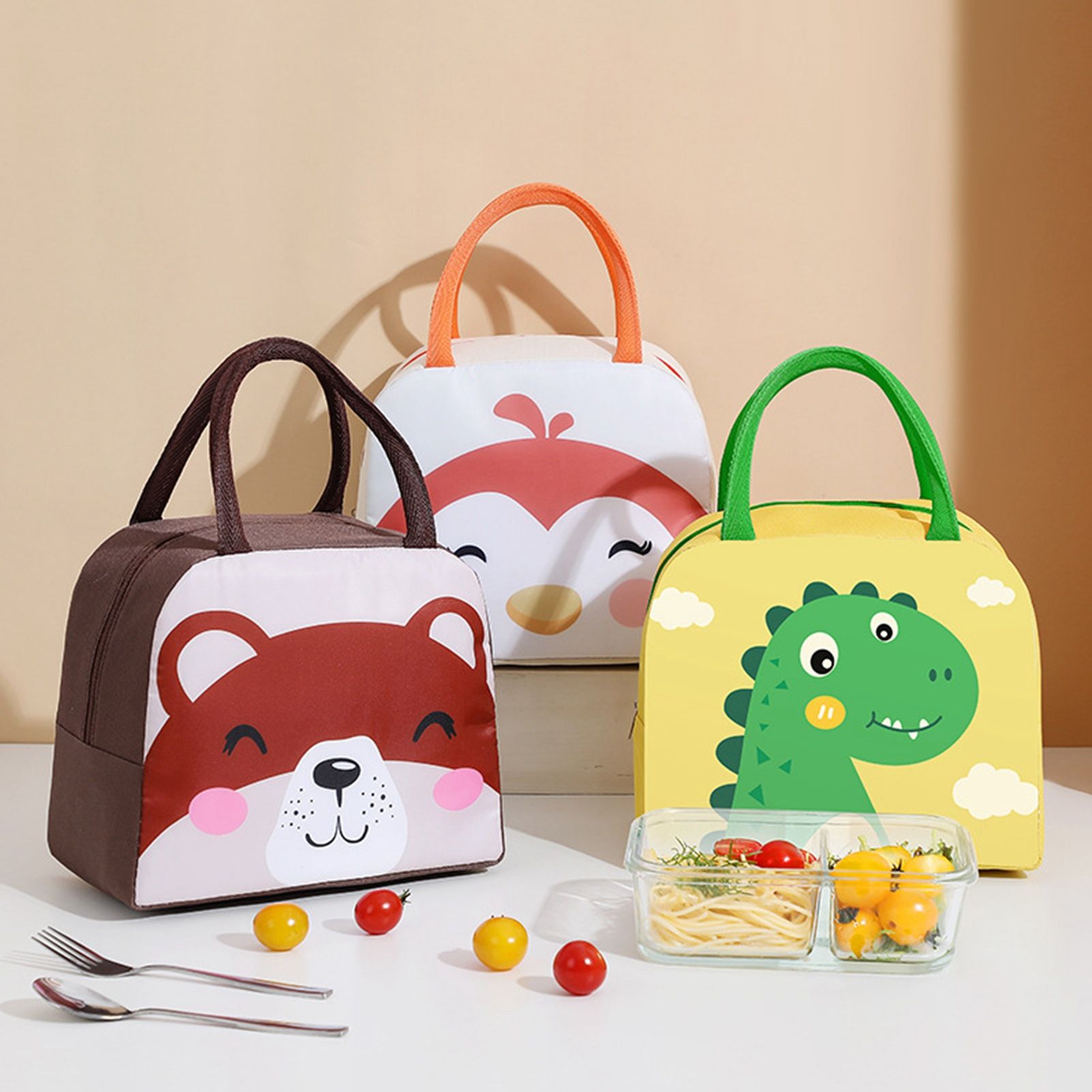 Thermal Bag Cartoon Large Capacity Heat Preservation Cute Lunch Bag for view 5