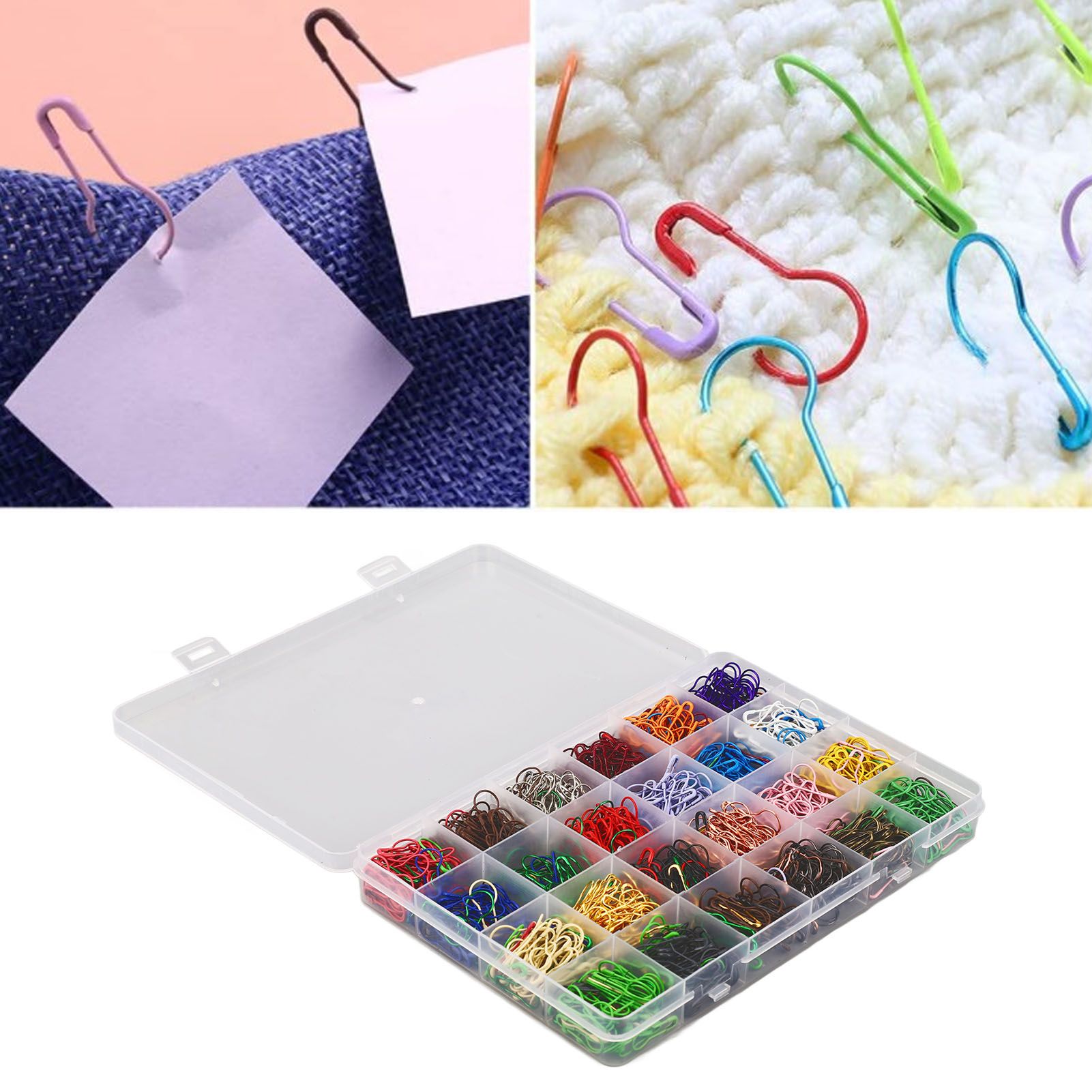24 Color Gourd Shaped Pin 1200PCS Iron Safety Pins Marker Tag Pin for Clothing view 12