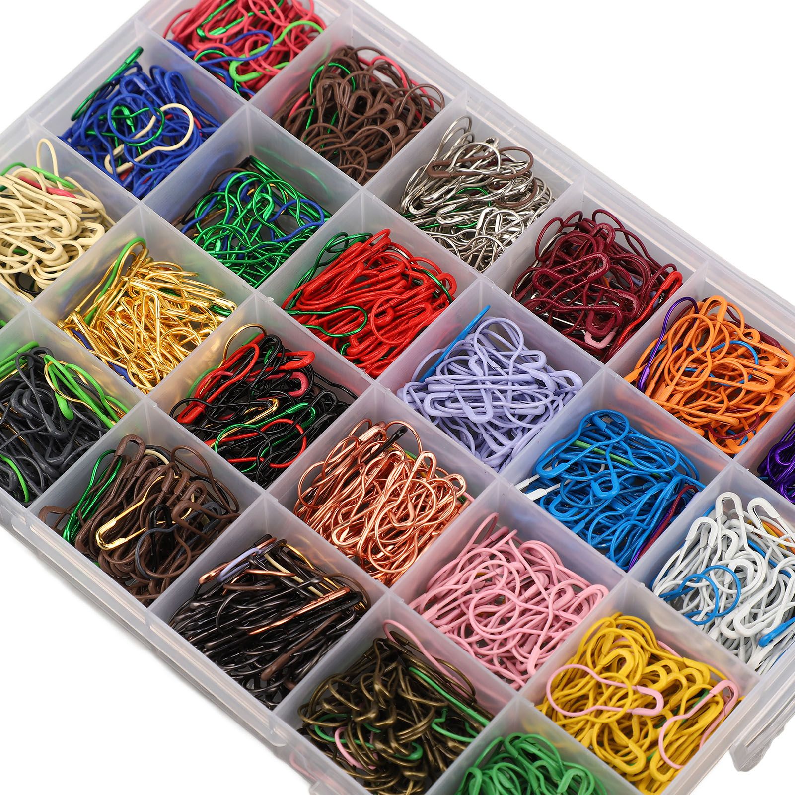 24 Color Gourd Shaped Pin 1200PCS Iron Safety Pins Marker Tag Pin for Clothing view 13