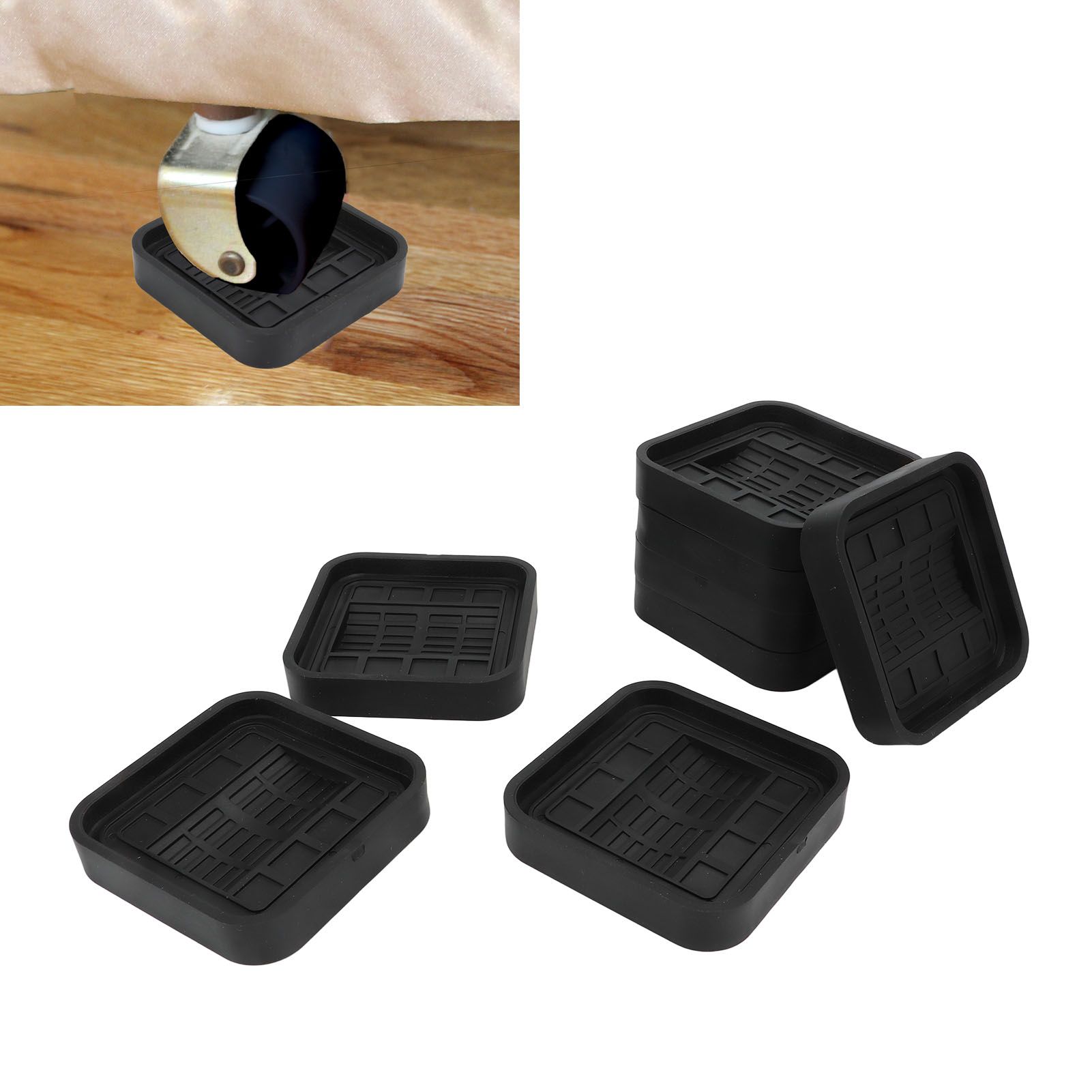 8pcs Wheel Stoppers Rubber Universal Scratch Proof Bed Sofa Caster Cups for view 11