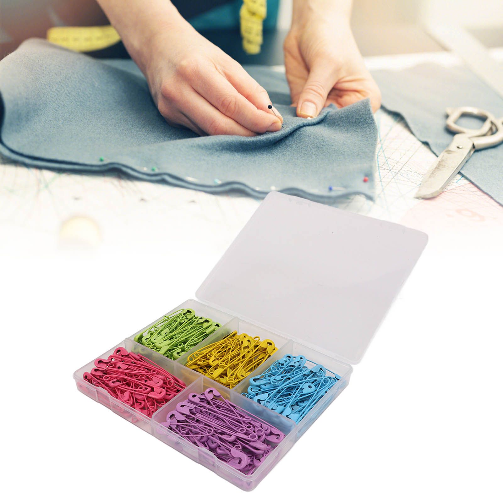 Safety Pins Steel Wire Safe Sturdy Colorful Combination Tag Pin for DIY view 11