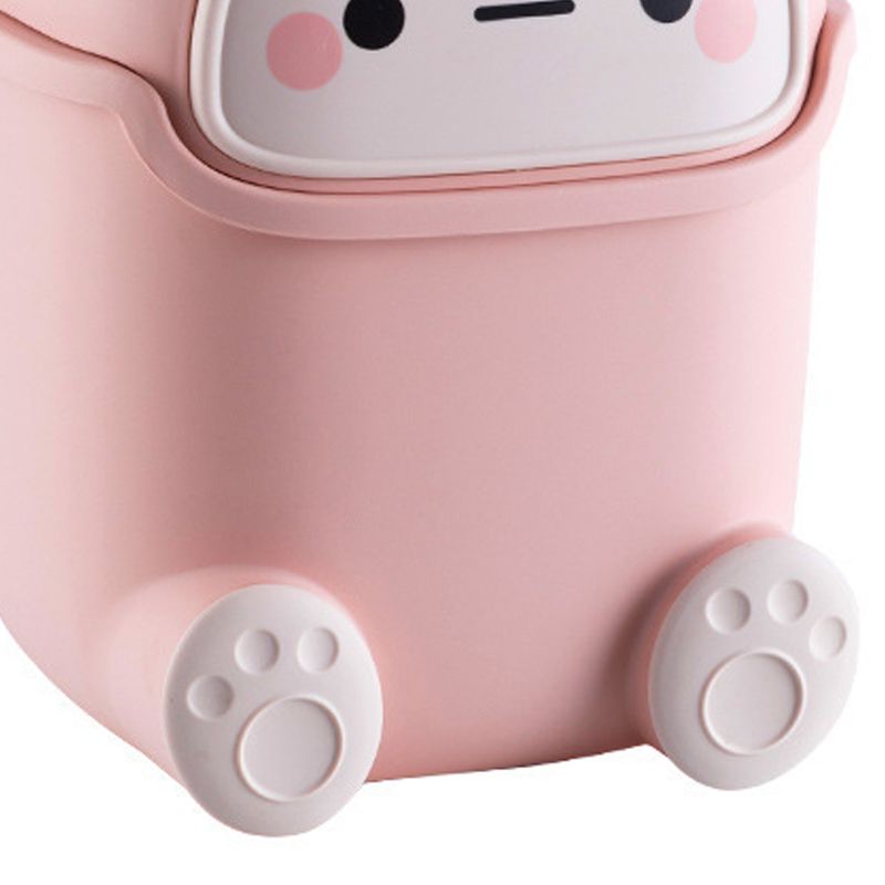 Desktop Trash Can Plastic Mini Lovely Living Room Dining Table Wastebasket view 3