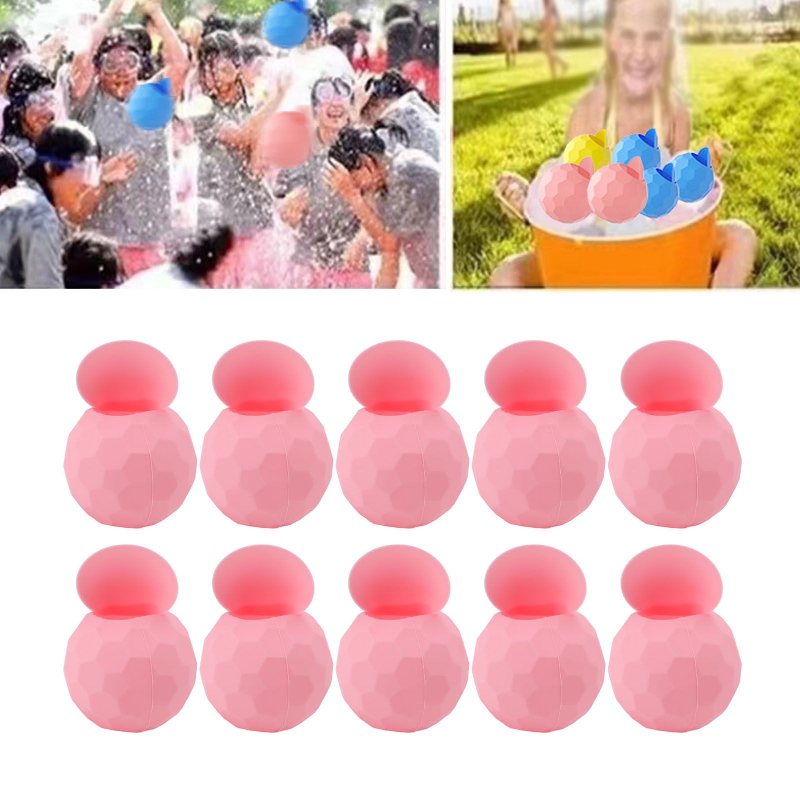 10 Pcs Reusable Water Balloons Silicone Water Balloons Self Sealing Quick Fill view 12