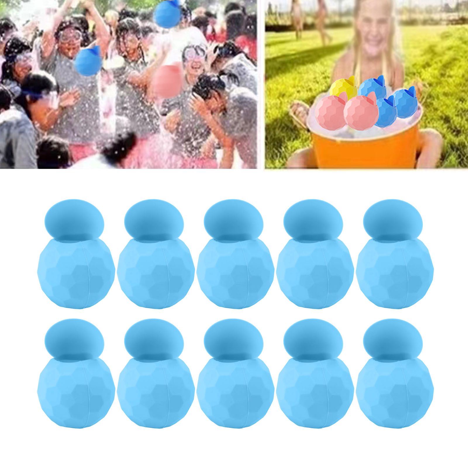 10 Pcs Reusable Water Balloons Silicone Water Balloons Self Sealing Quick Fill view 12