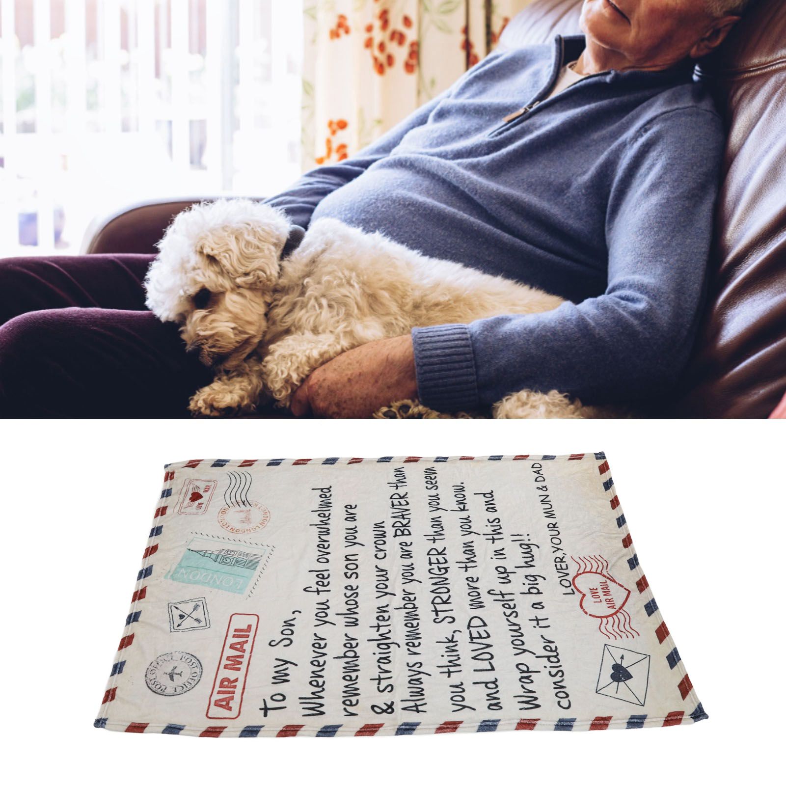 to My Son Blanket Double Sided Soft Skin Friendly Keep Warm Letter Blanket view 12