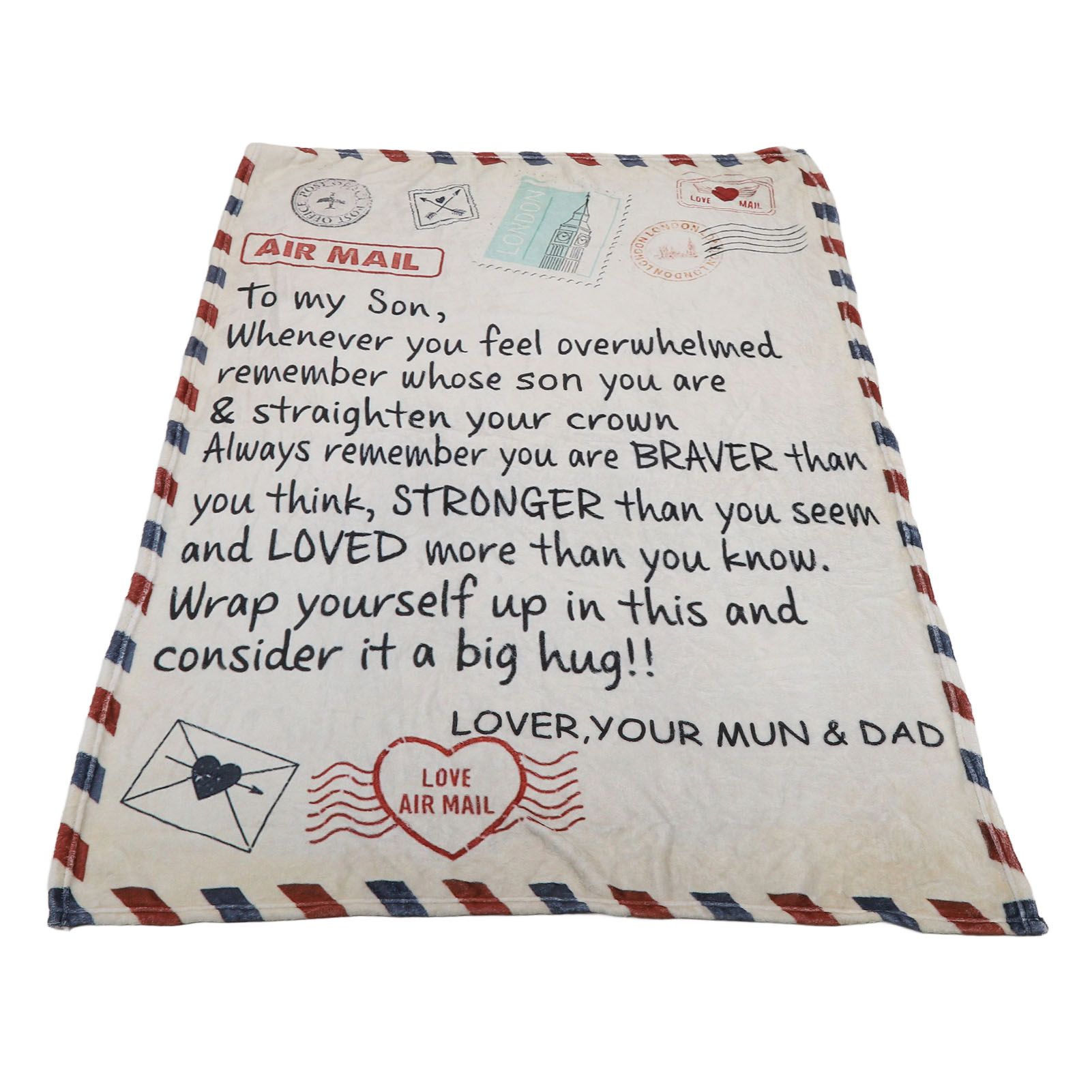 to My Son Blanket Double Sided Soft Skin Friendly Keep Warm Letter Blanket view 10