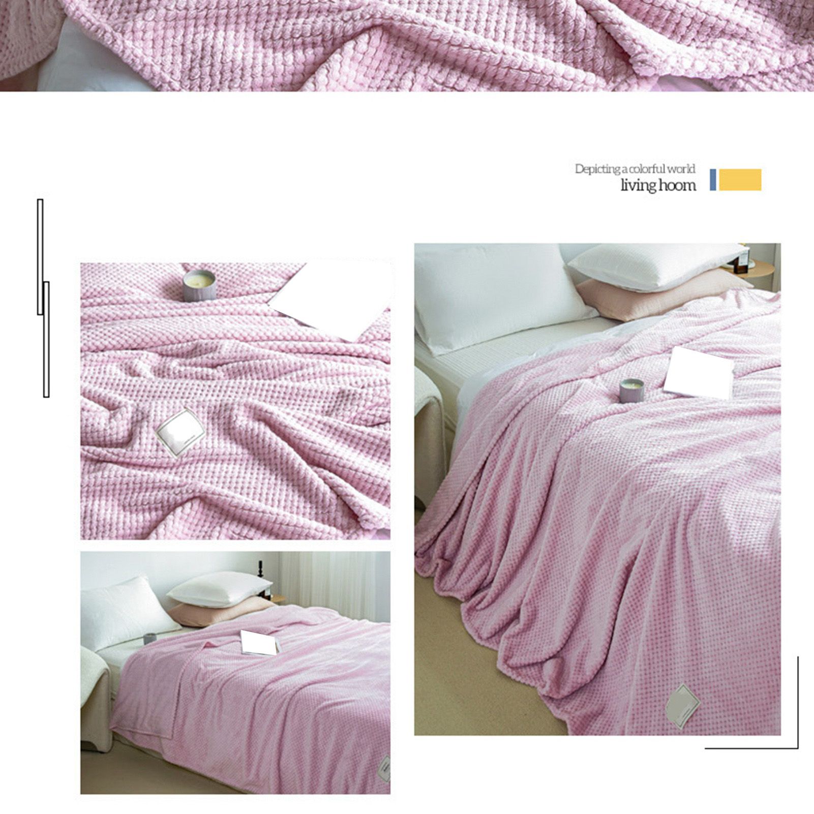 Cooling Blanket Milk Fleece Lattice Jacquard Blanket Summer Cold Single Nap view 3