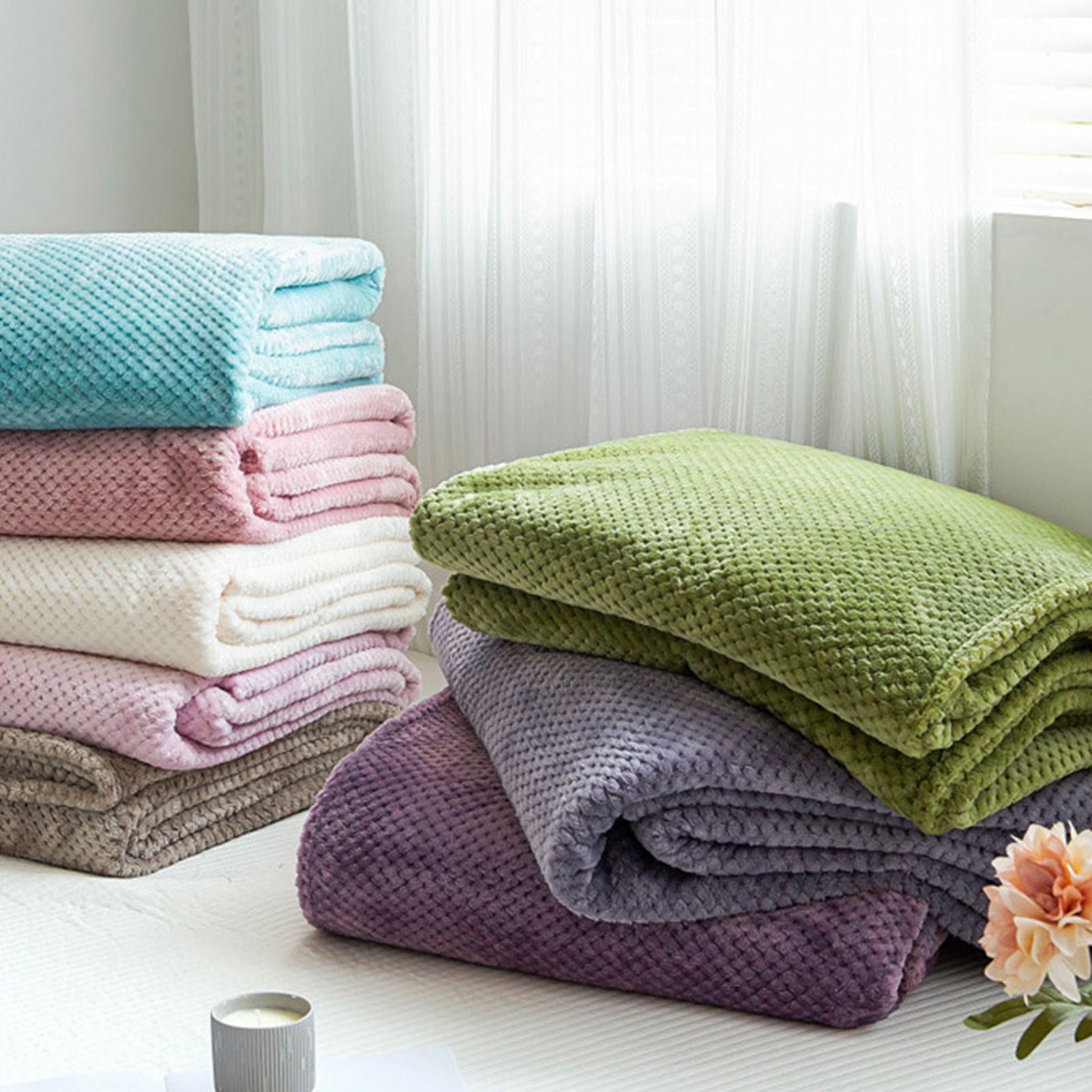 Cooling Blanket Milk Fleece Lattice Jacquard Blanket Summer Cold Single Nap view 5