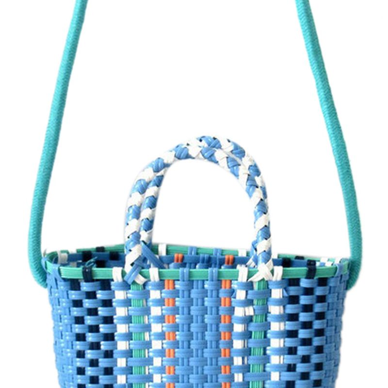 Woven Bag Colorful Plastic Strip Handle Small Cute Fashionable Square Bag for view 3