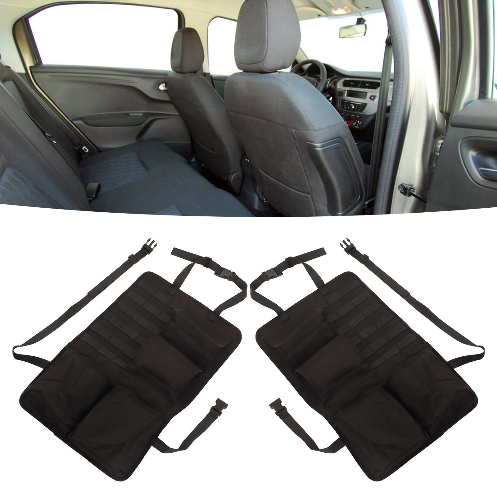 2PCS Auto Seat Organizer Oxford Cloth Waterproof Easy Cleaning Odor Free view 11