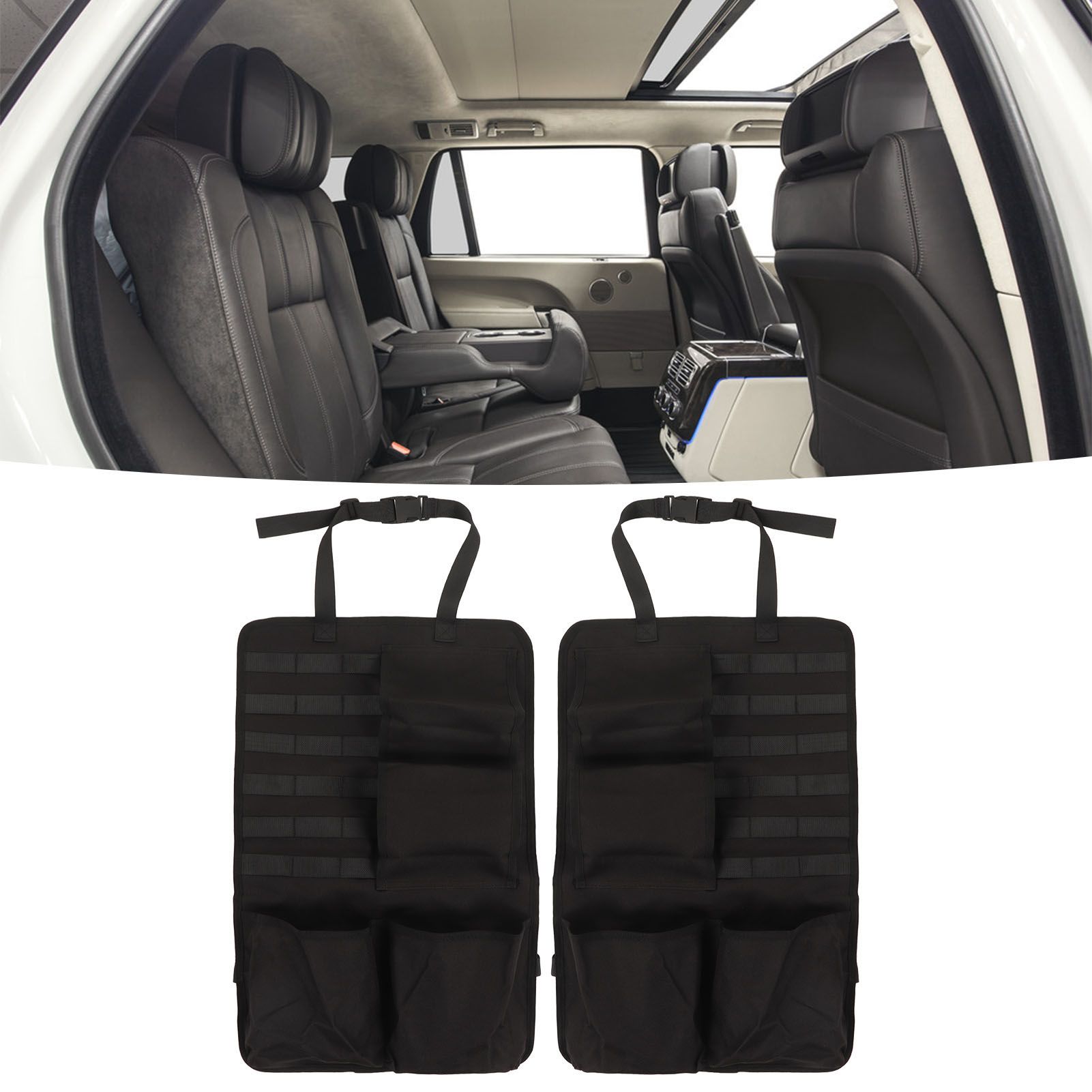 2PCS Auto Seat Organizer Oxford Cloth Waterproof Easy Cleaning Odor Free view 12