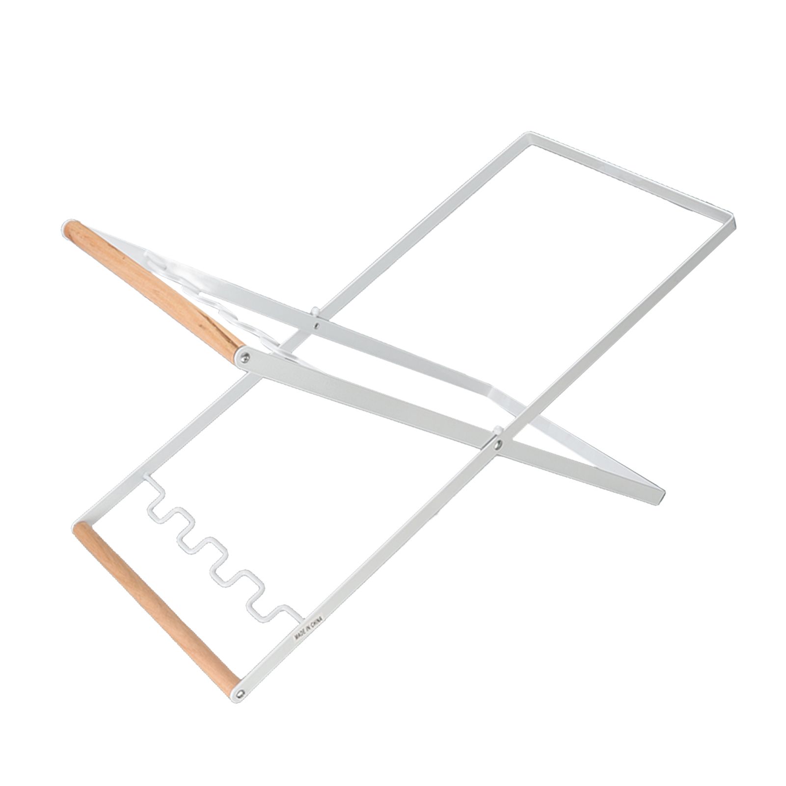 Trash Bag Holder Stand Rubber Wood Handle Iron Stand Flat Appearance Foldable view 6