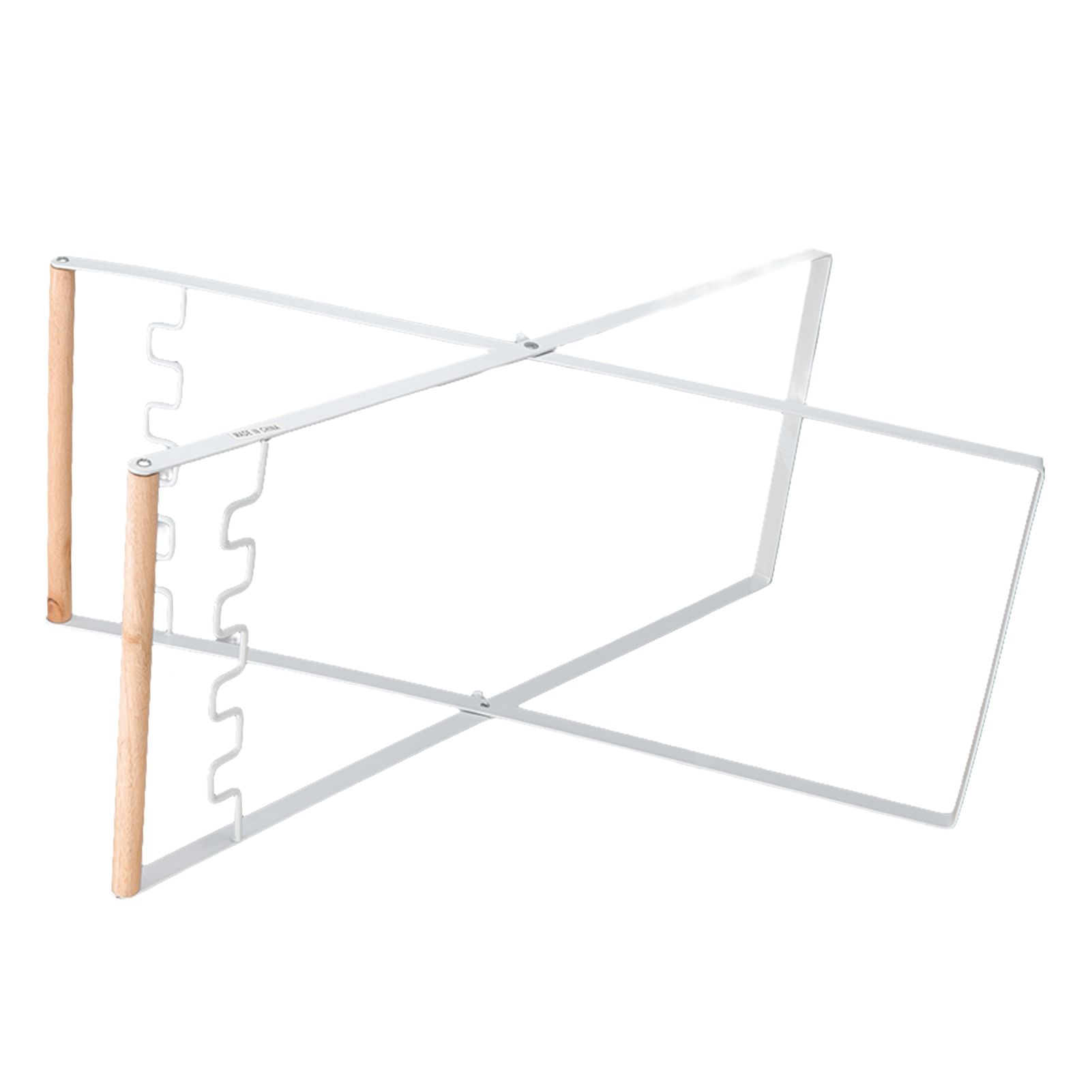 Trash Bag Holder Stand Rubber Wood Handle Iron Stand Flat Appearance Foldable view 10