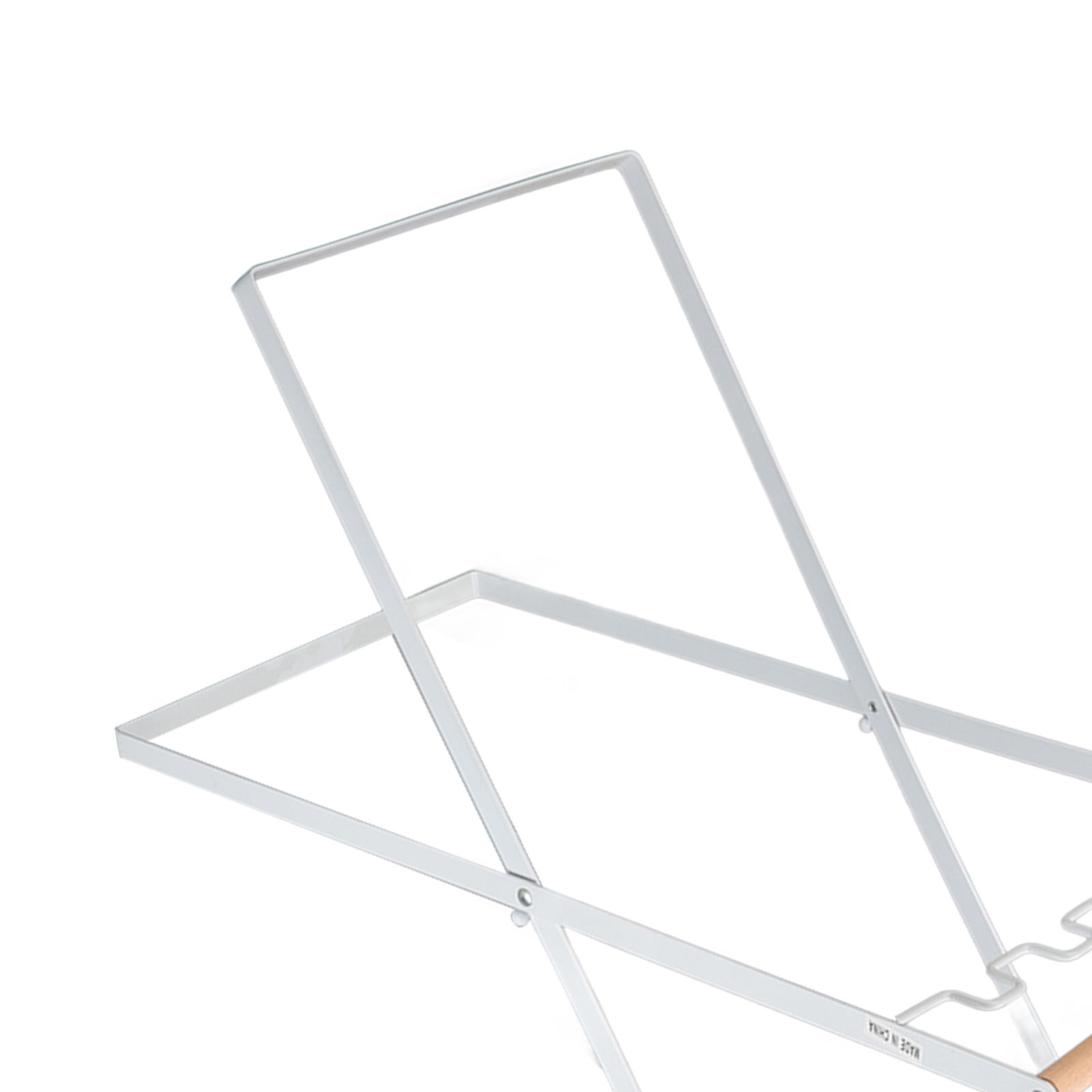 Trash Bag Holder Stand Rubber Wood Handle Iron Stand Flat Appearance Foldable view 15