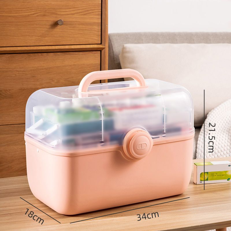 Medicine Storage Box Plastic Multi Layer Large Capacity Medicine Cabinet for view 2
