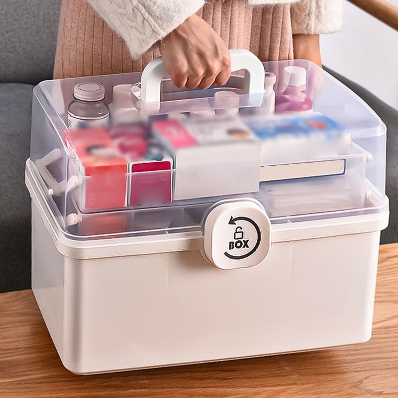 Medicine Storage Box Plastic Multi Layer Large Capacity Medicine Cabinet for view 6