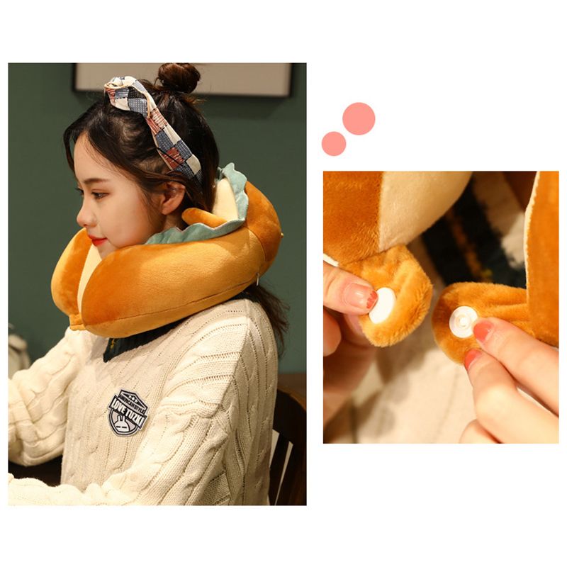 U Shaped Neck Pillow Portable Cute Head Pillow for Office Nap Travel Car view 2