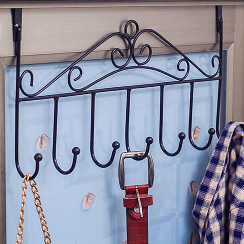 Over The Door Hook Rack Detachable 7 Hooks Door Hanger Organizer for Towels view 7