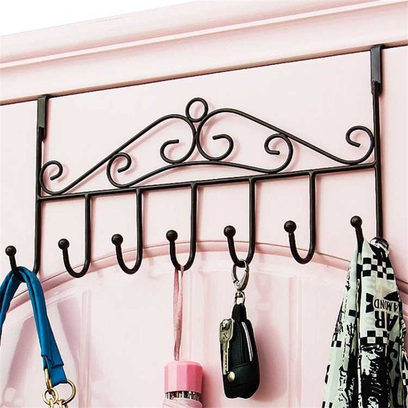 Over The Door Hook Rack Detachable 7 Hooks Door Hanger Organizer for Towels view 8