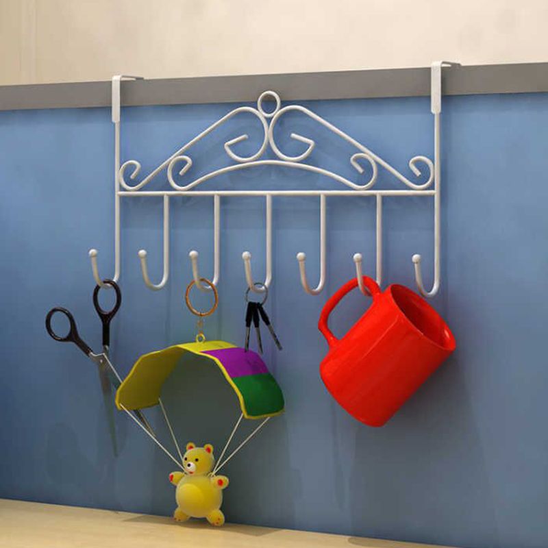 Over The Door Hook Rack Detachable 7 Hooks Door Hanger Organizer for Towels view 2