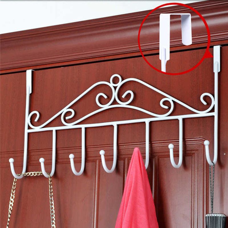 Over The Door Hook Rack Detachable 7 Hooks Door Hanger Organizer for Towels view 5
